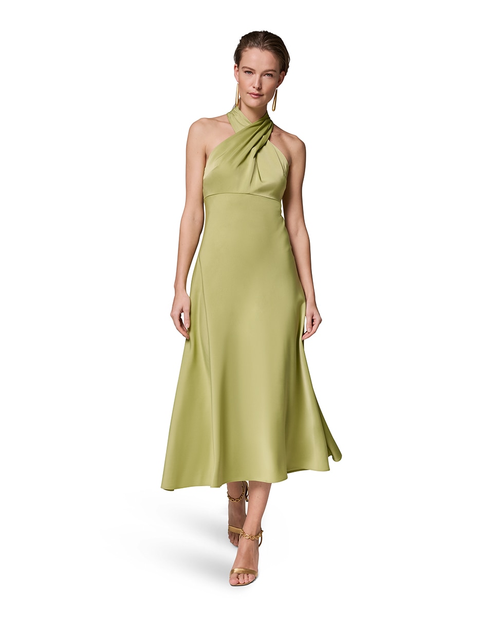 Vestido de Gola Halter Verde-claro-7