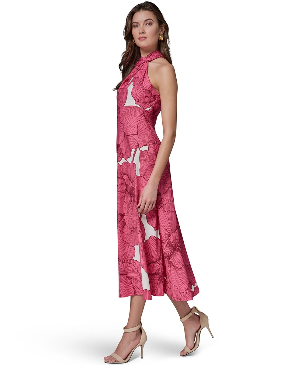 Imagem 0 de Vestido de Gola Halter com Estampado Floral