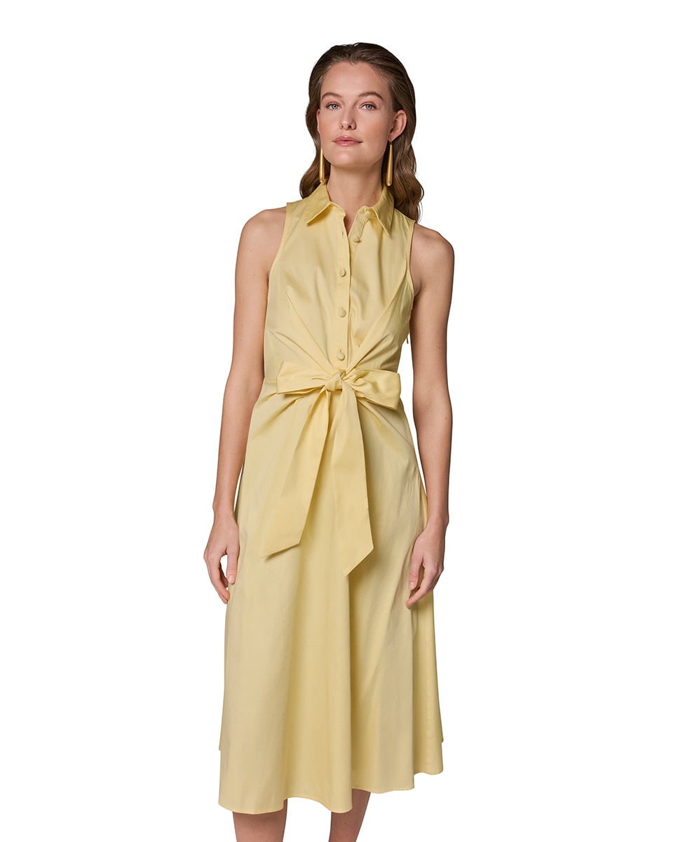 Vestido sem mangas Amarelo-4