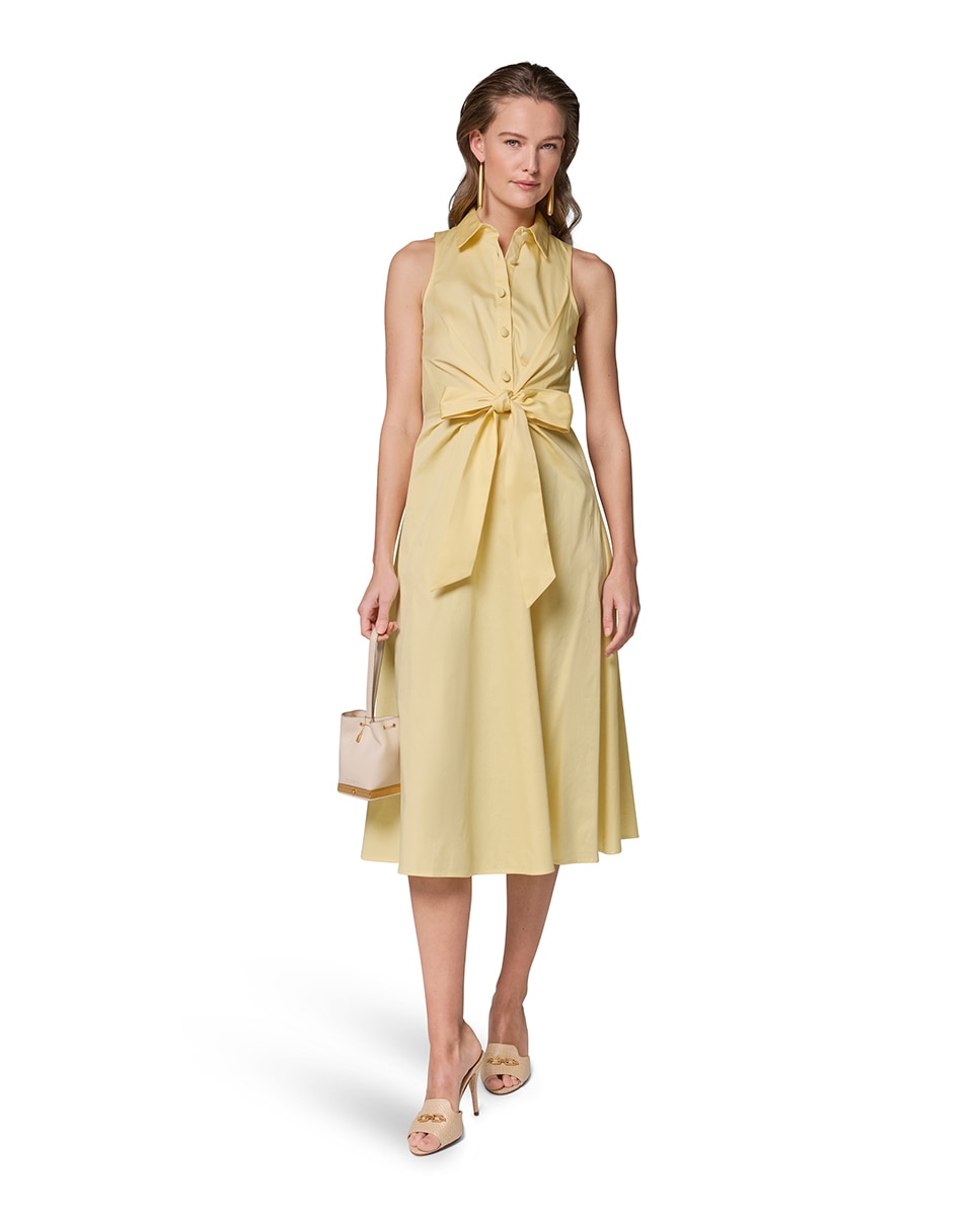 Vestido sem mangas Amarelo-5
