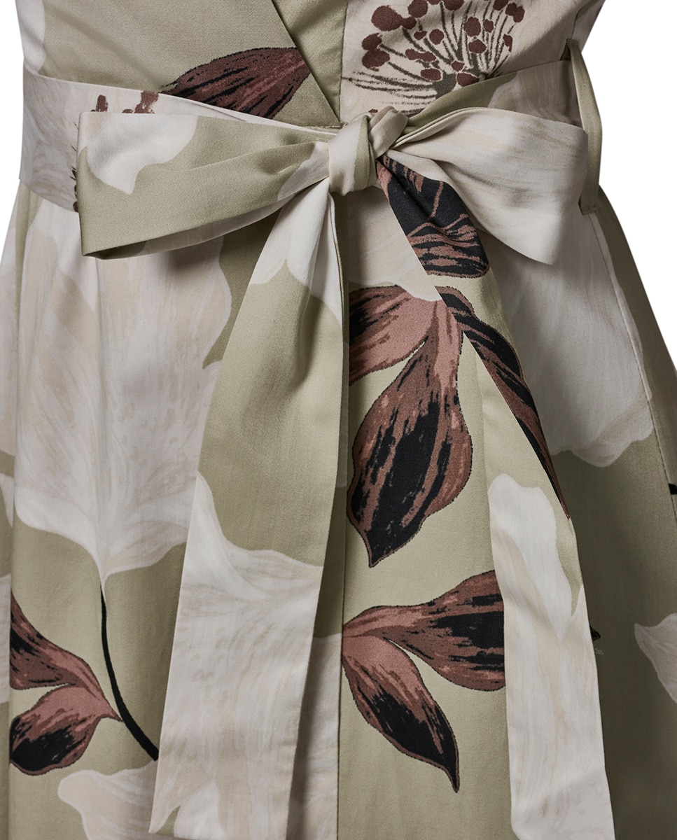 Vestido com estampado floral Verde Água-5