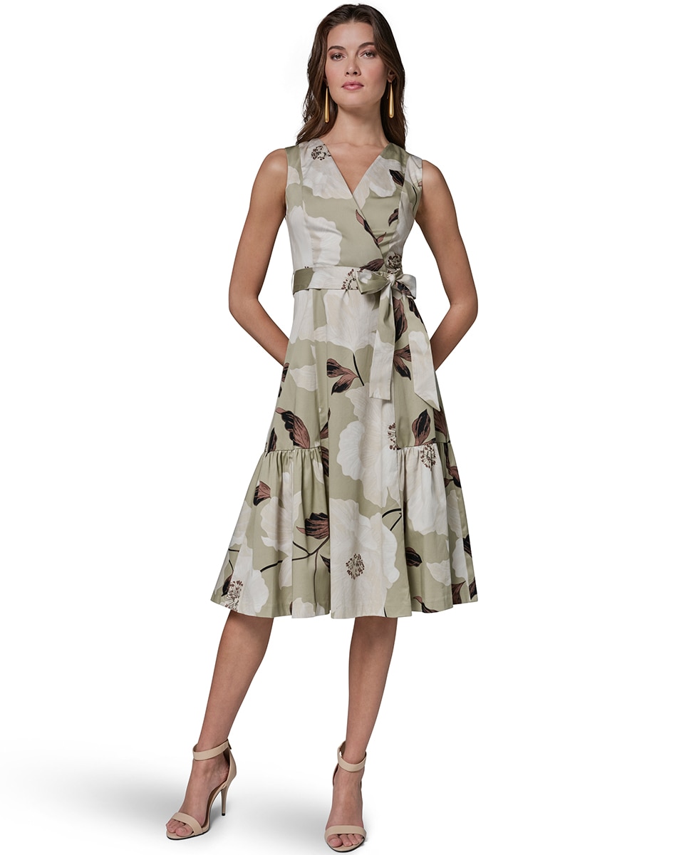 Vestido com estampado floral Verde Água-7