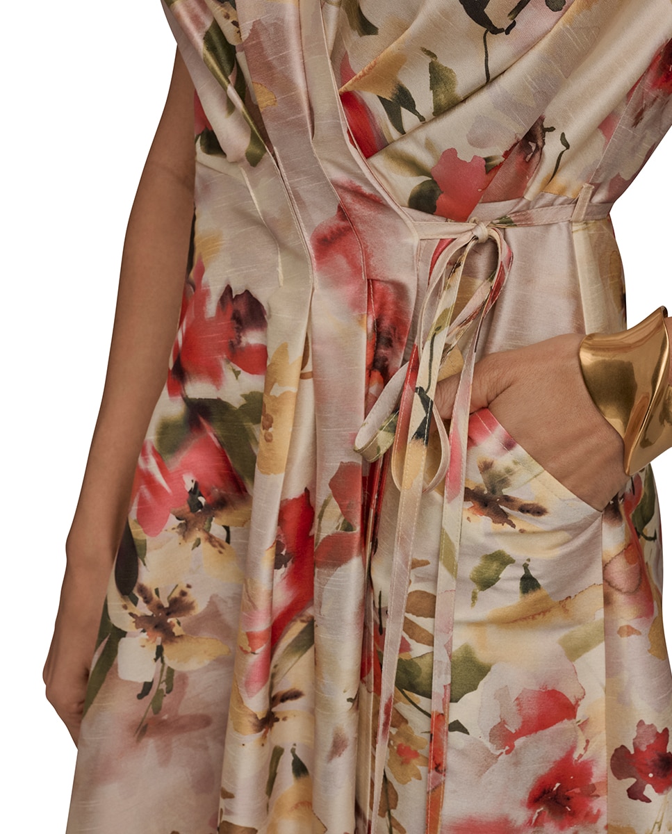 Vestido Fluido Cruzado Multicolor-5