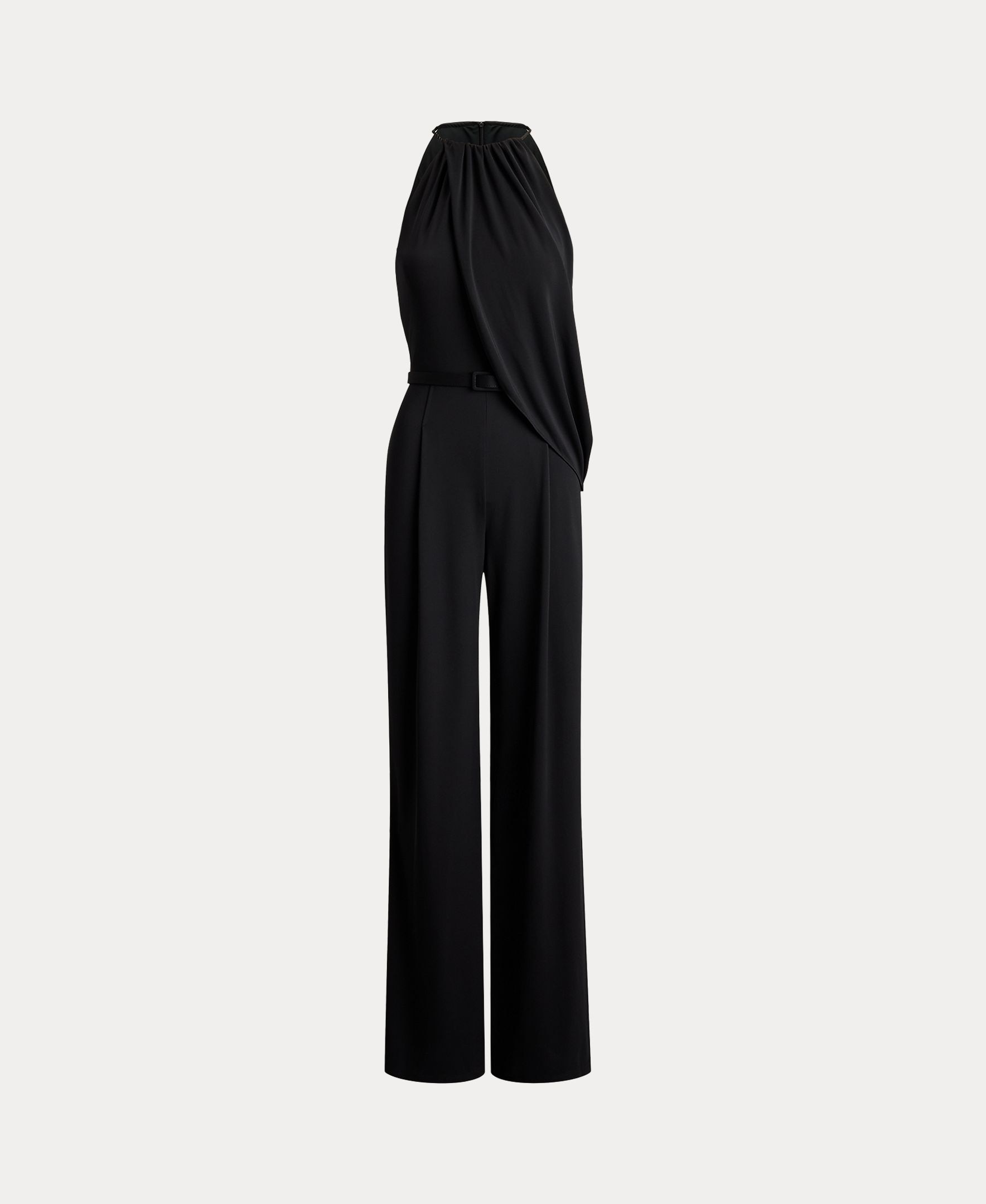 Macacão Comprido com Gola Halter Preto-6