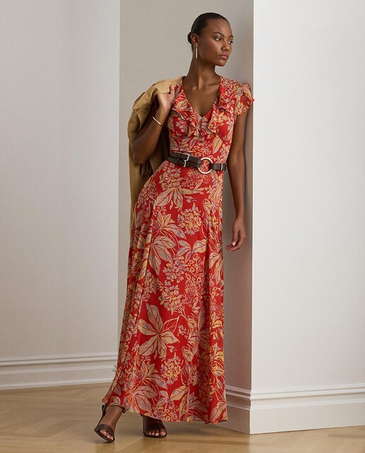 Imagem 0 de Vestido com Manga com Folho e Cinto