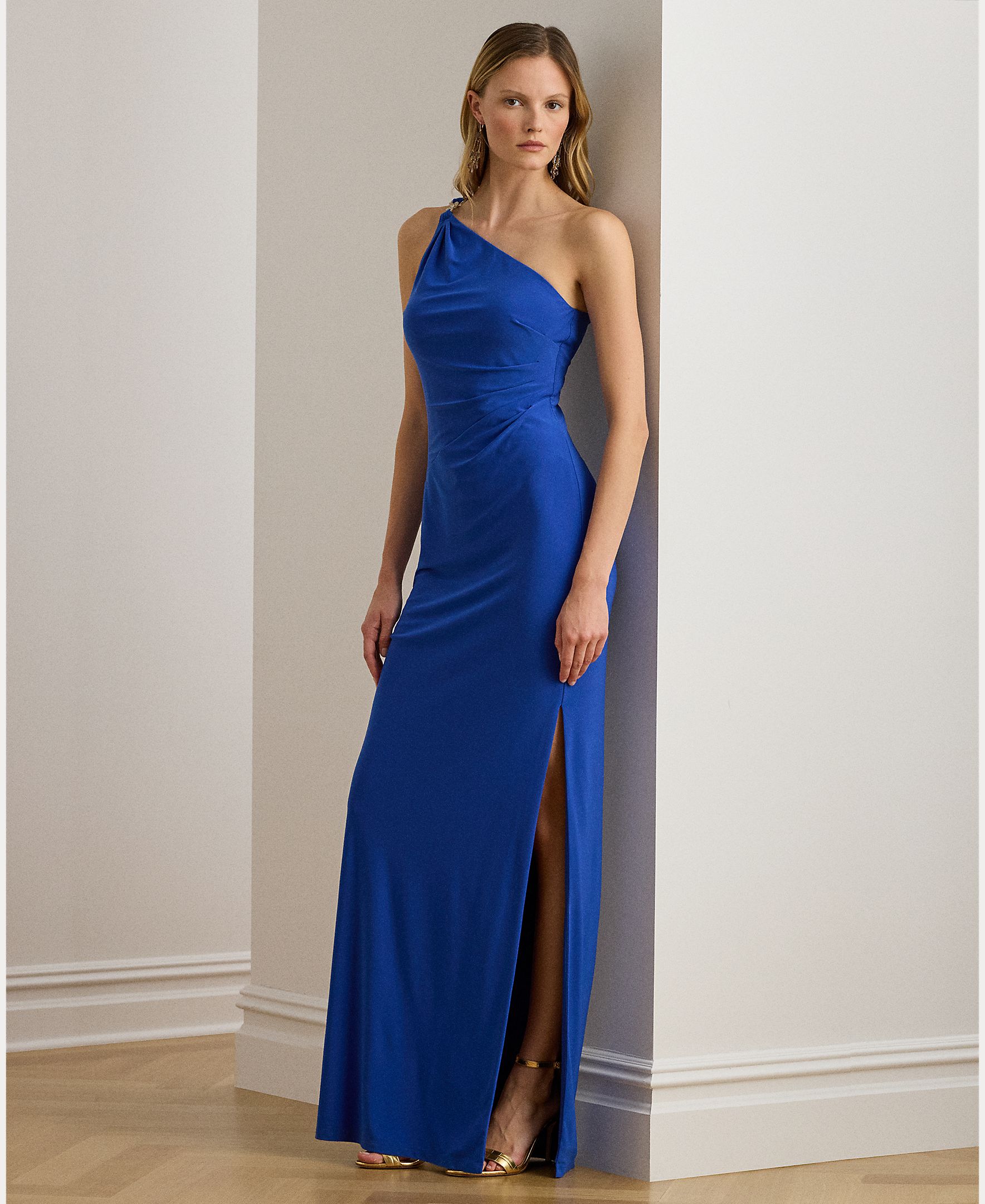 Lauren Ralph Lauren - Vestido largo asimétrico.