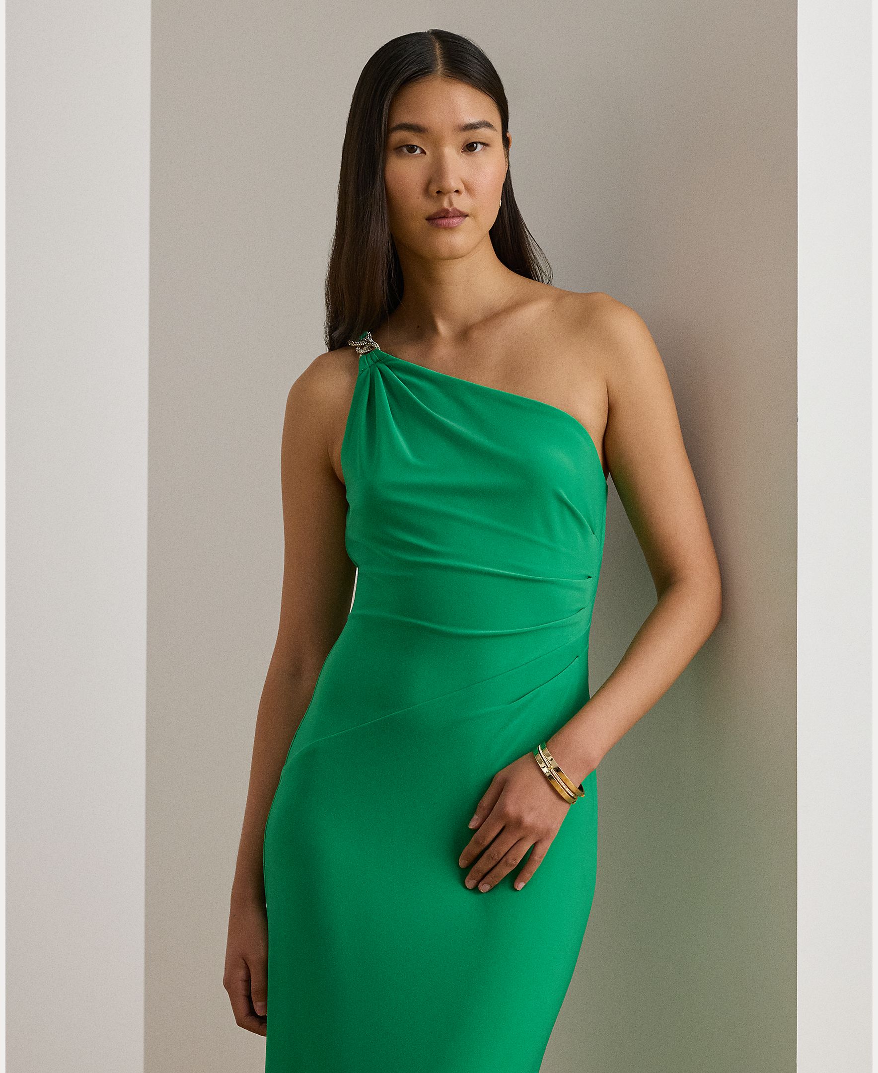 Vestido comprido assimétrico Esmeralda-4