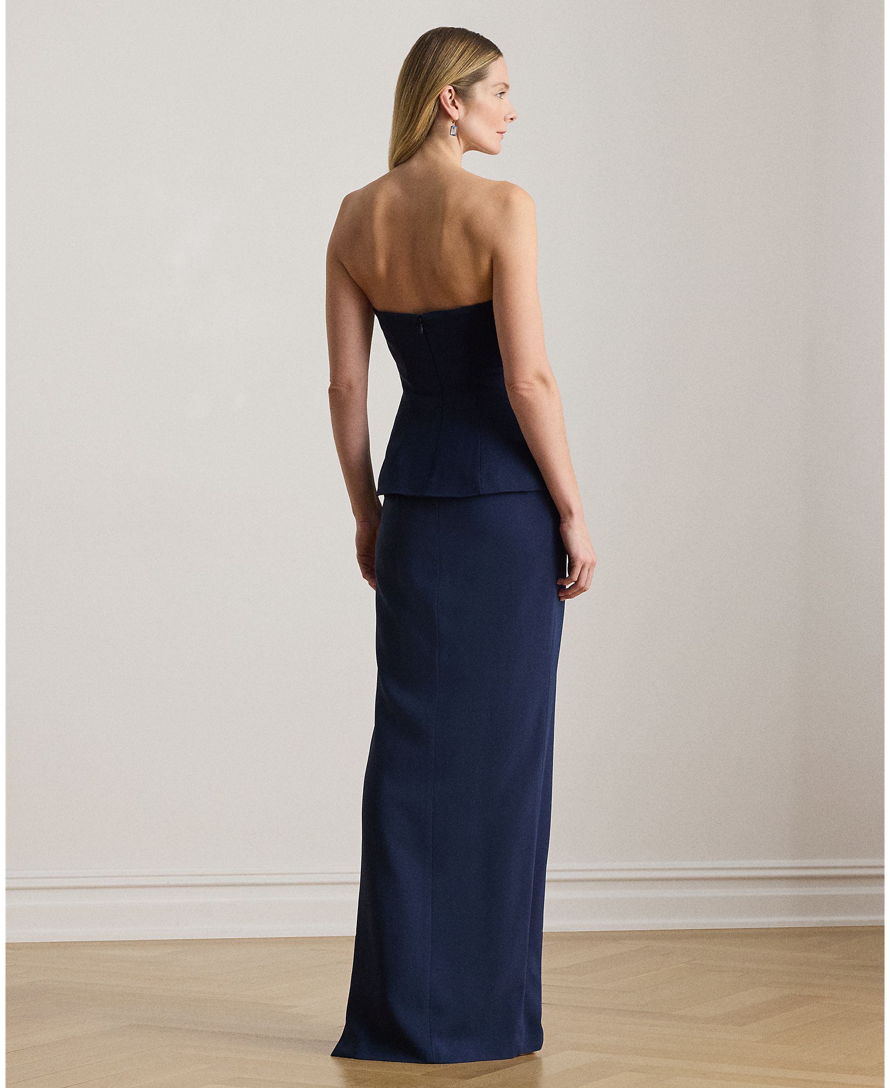 Vestido Comprido com Peplum Azul-marinho-2