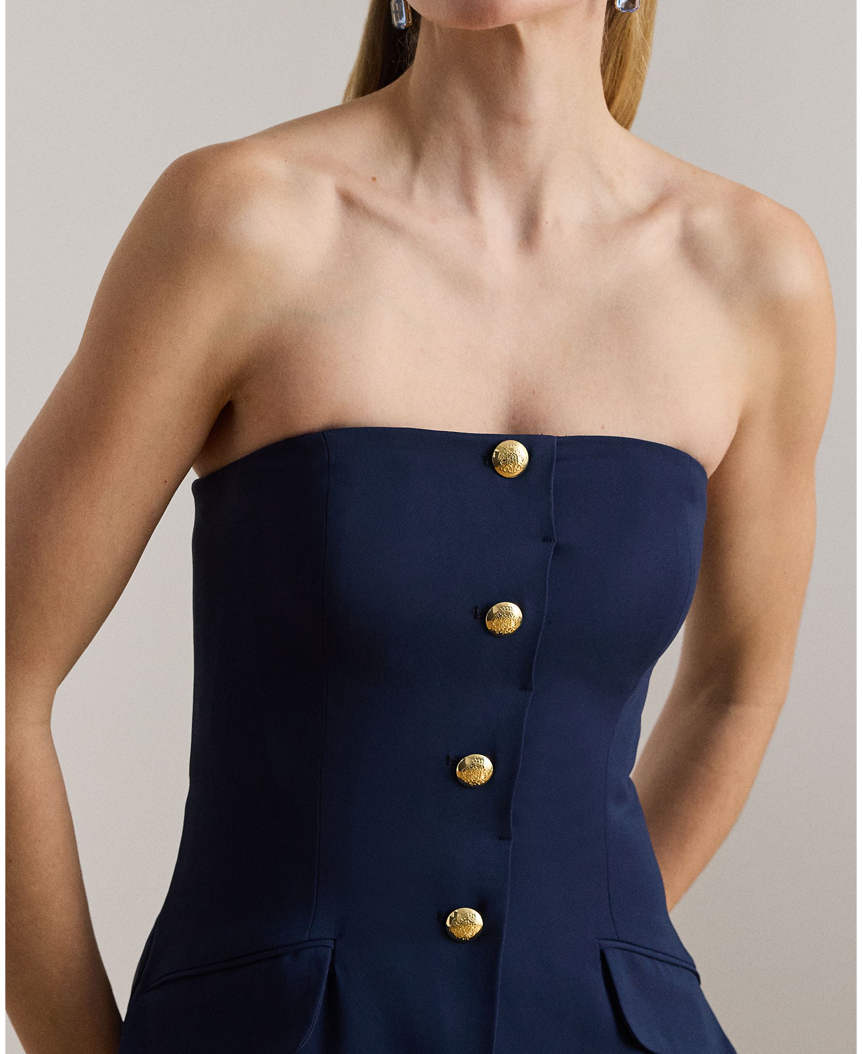 Vestido Comprido com Peplum Azul-marinho-4