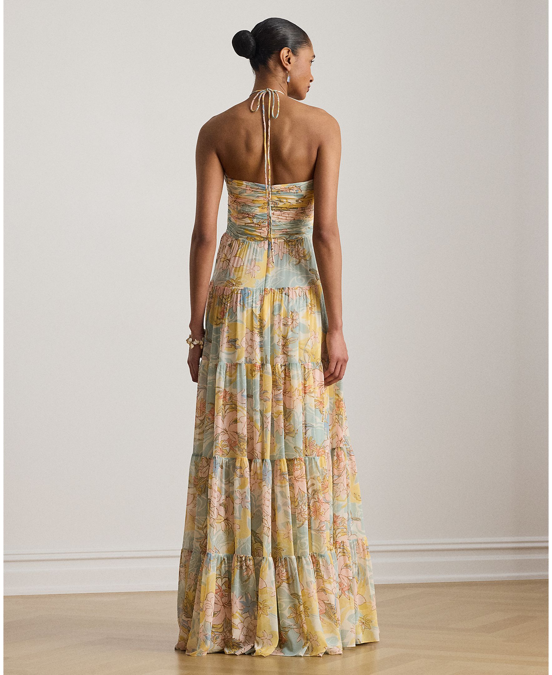 Vestido Comprido com Decote Caicai e Estampado Multicolor-2