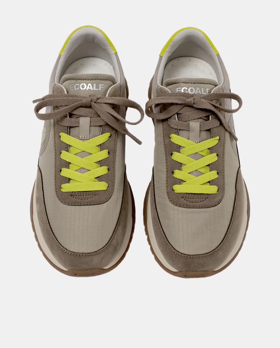 Zapatillas deportivas de mujer con cierre de cordones y refuerzo en talón - Ecoalf - Gris claro Gris claro-3