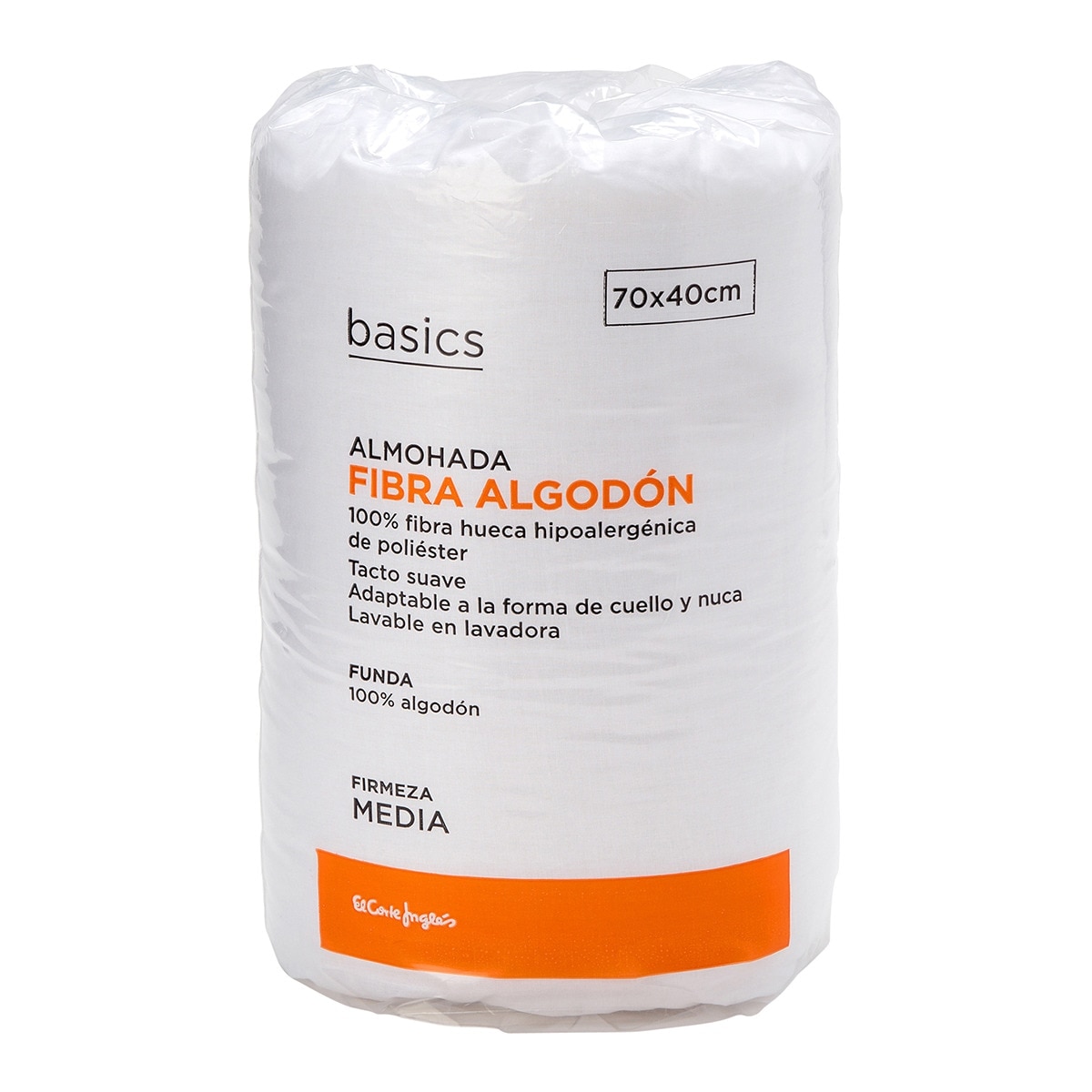 Almofada em fibra de algodão Basics El Corte Inglés Branco-3