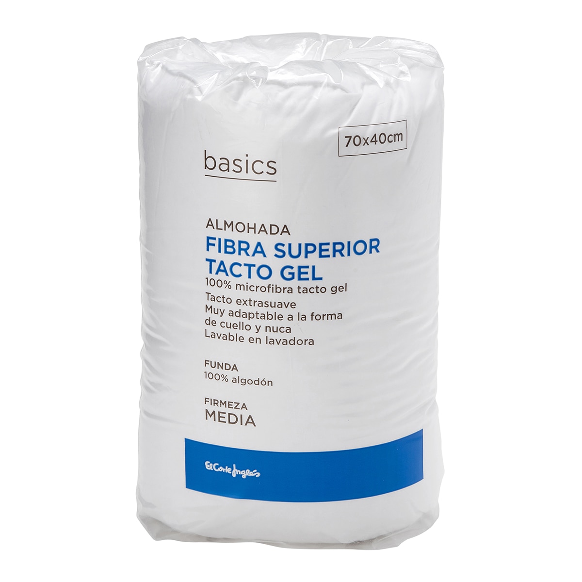 Almohada Fibra Superior Tacto Gel Basics El Corte Inglés Blanco-3