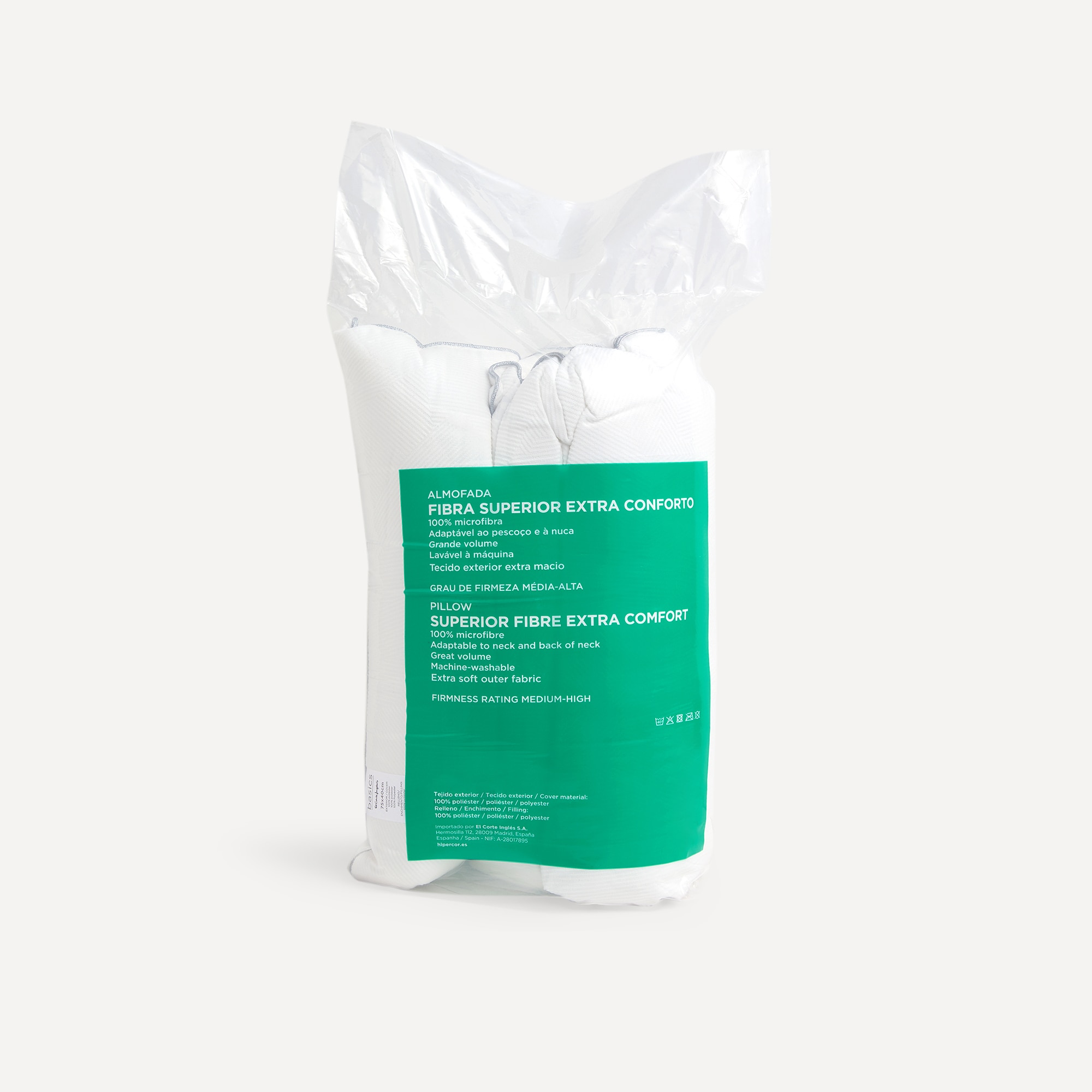 Almofada de Fibra Superior Extra Confort Branco-3