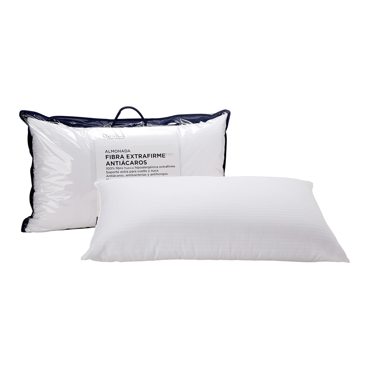 Almohada Fibra Extrafirme Antiácaros Basics El Corte Inglés Blanco-2