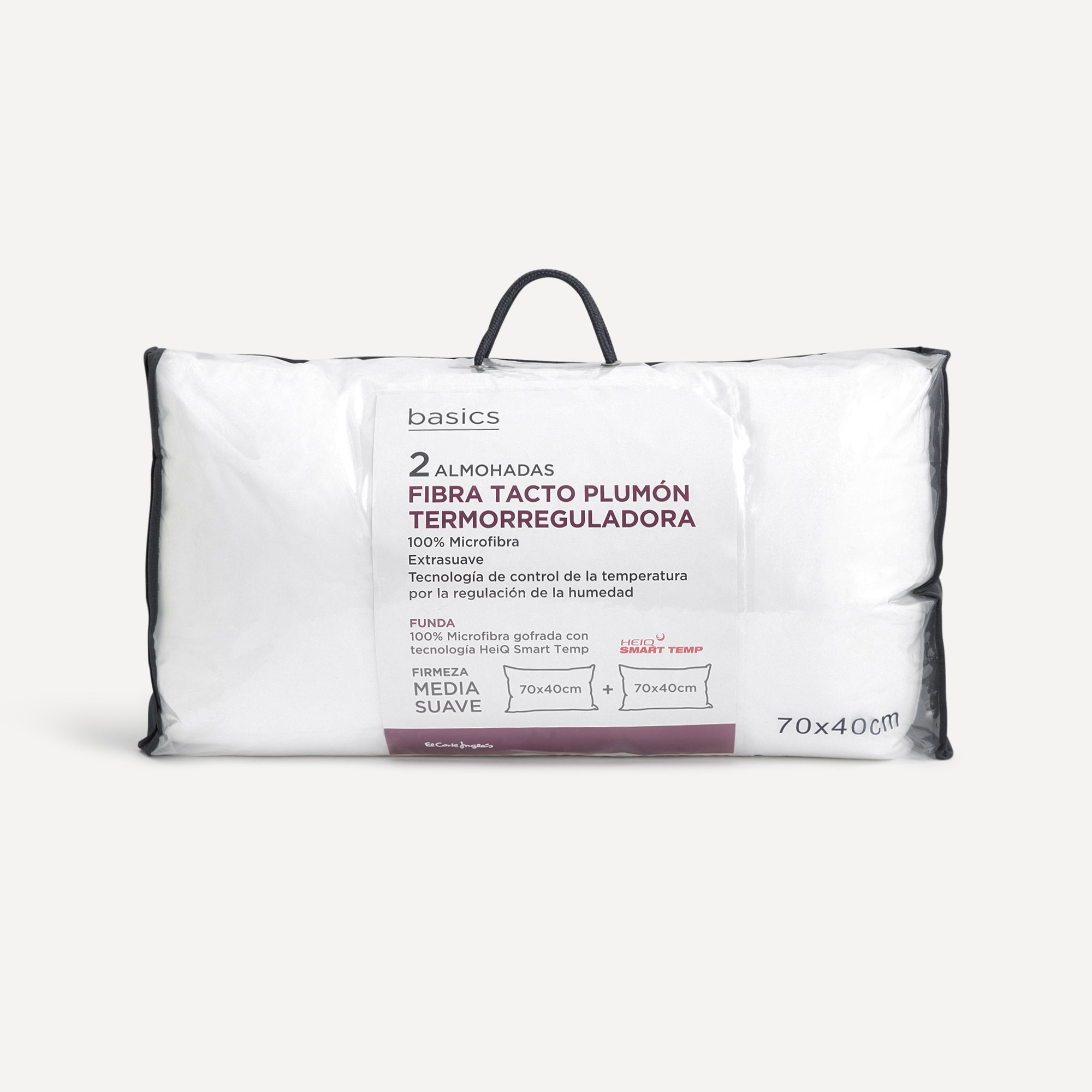 Pack de almohadas Tacto Plumón Basics El Corte Inglés Blanco-4