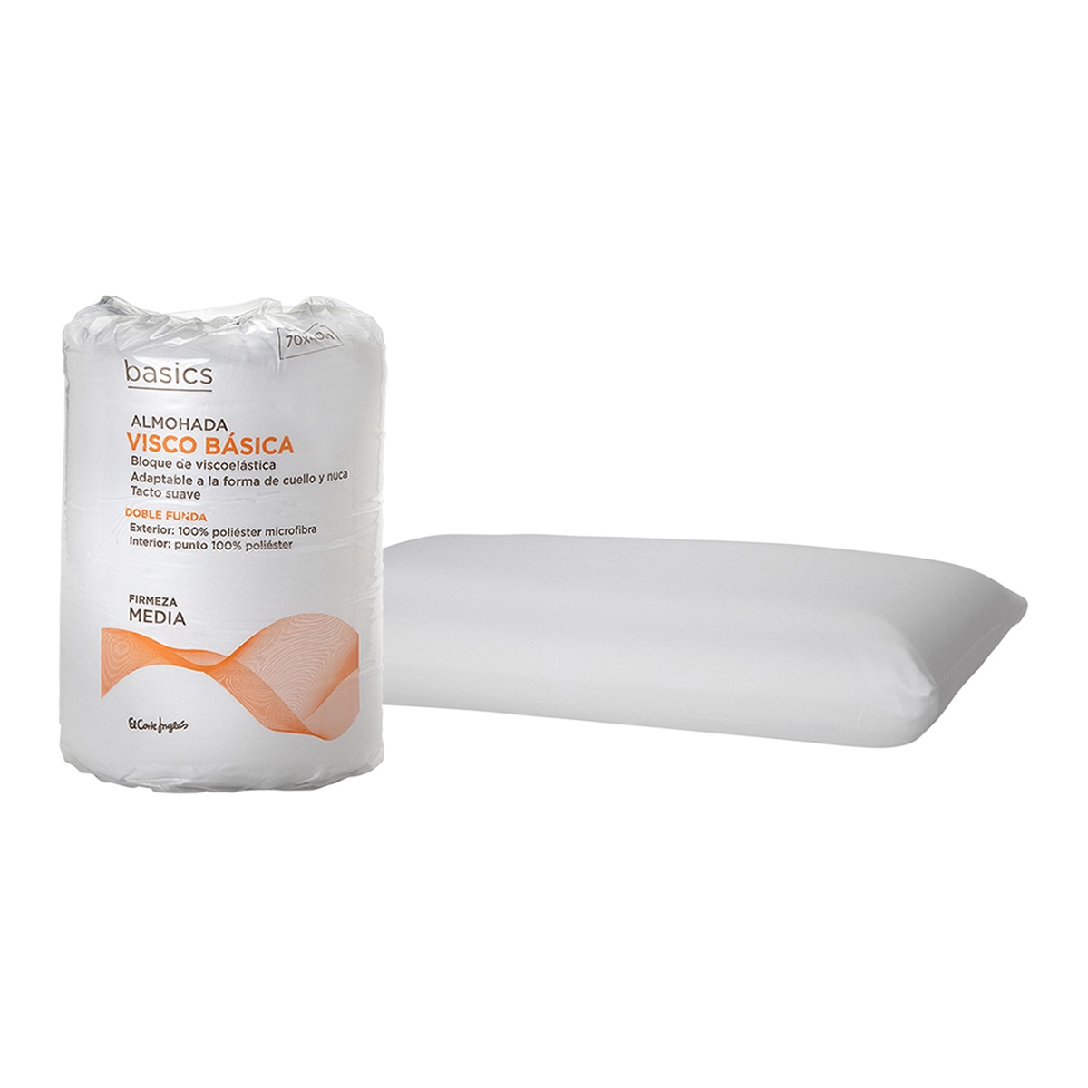 Almohada de Visco Básica Basics El Corte Inglés Blanco-2