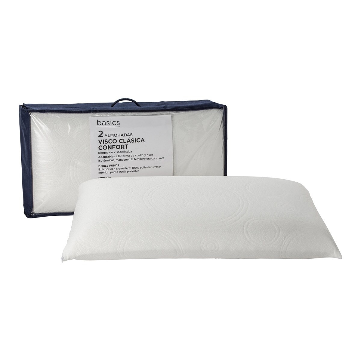 Pack de 2 almohadas Visco Pack Basics El Corte Inglés Blanco-2