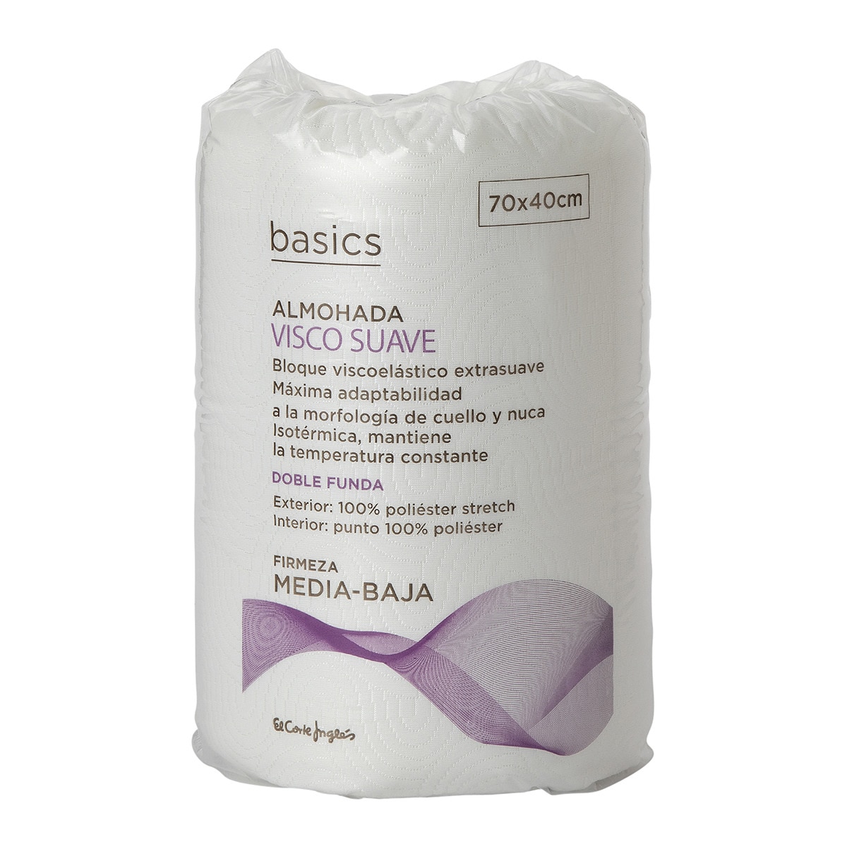 Almohada de Visco Suave Basics El Corte Inglés Blanco-4
