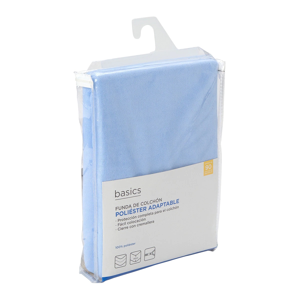 Capa de colchão de poliéster Adaptable Basics Azul-3