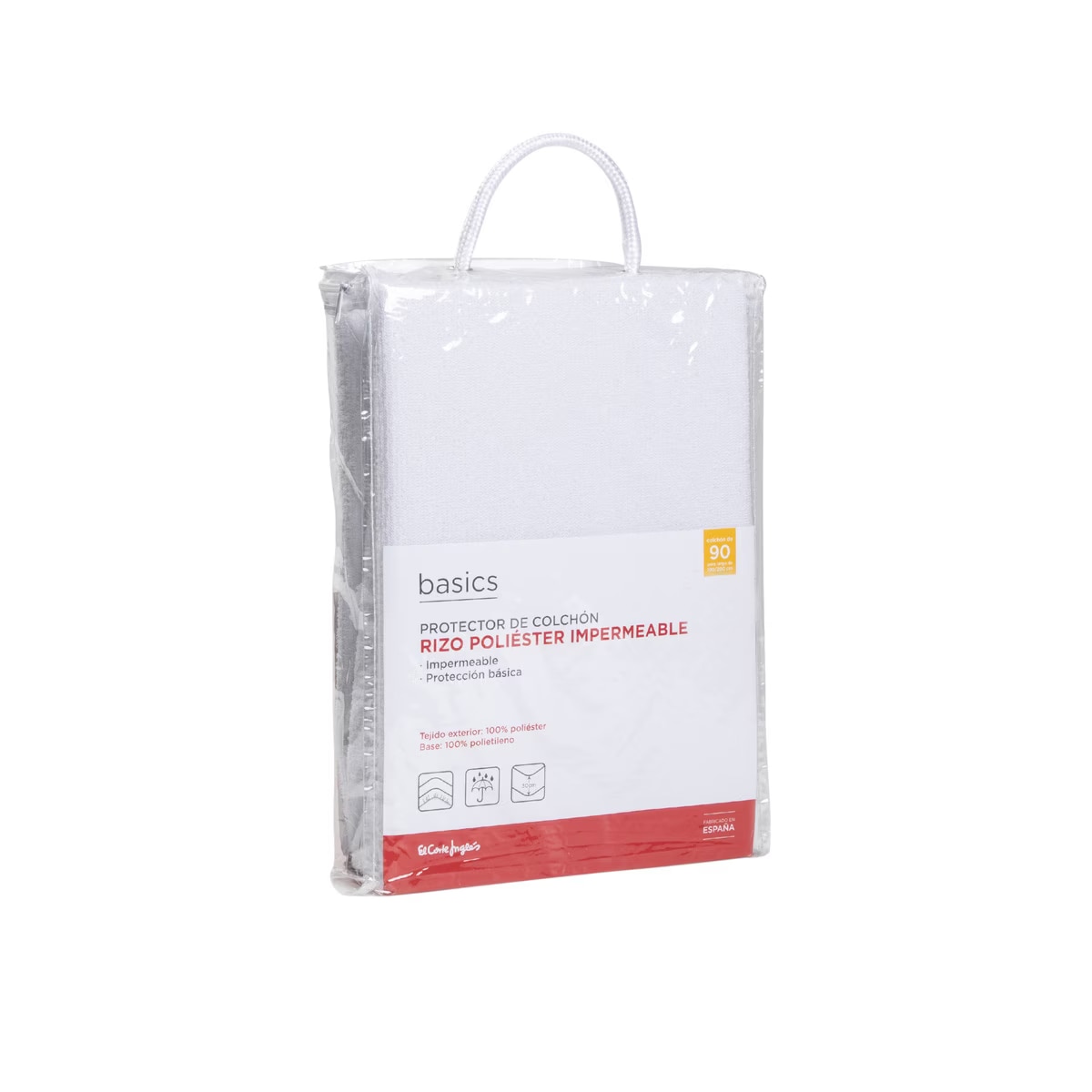 Protector de colchón Impermeable Rizo Básico Basics El Corte Inglés Blanco-3