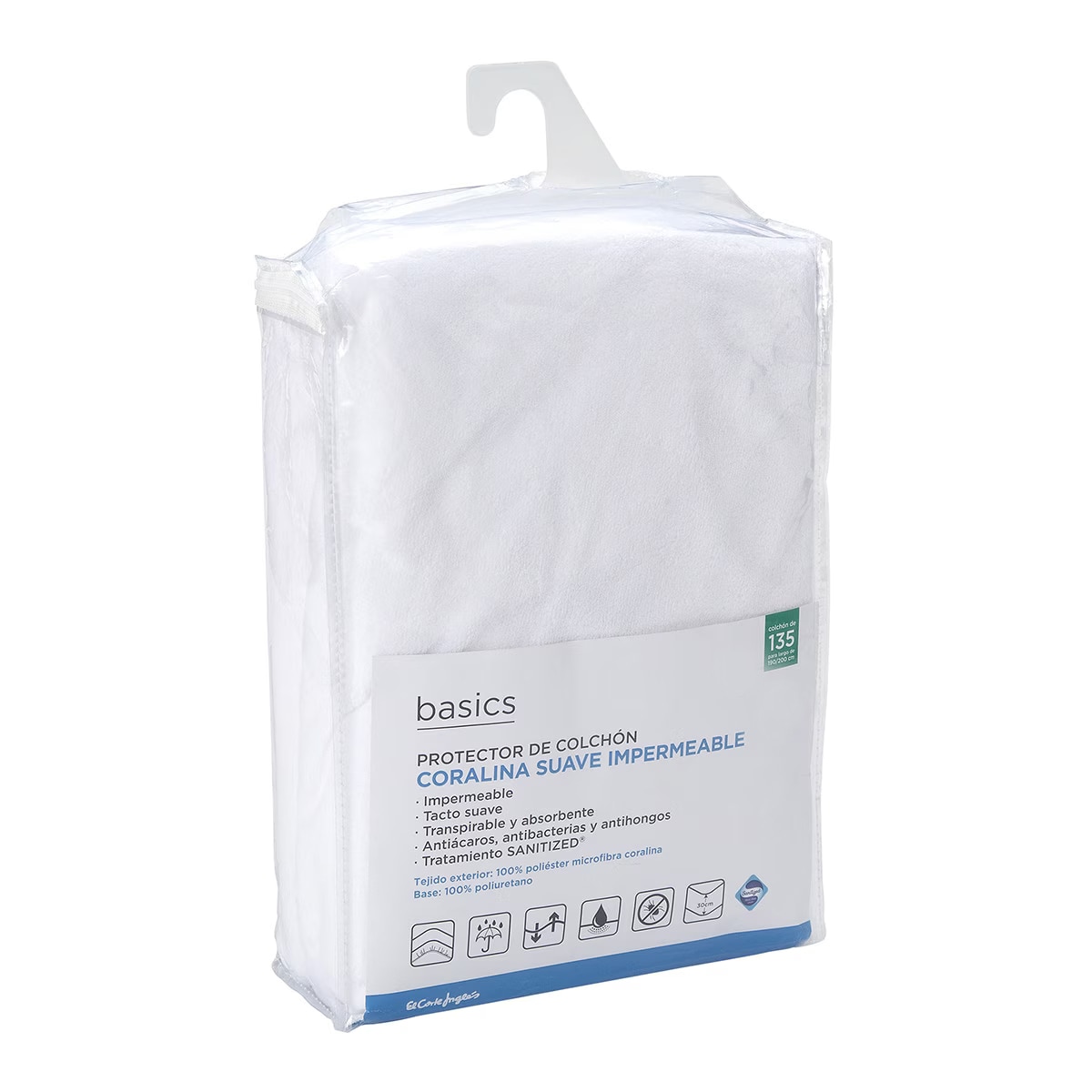 Protector de colchón Coralina Basics El Corte Inglés Blanco-3
