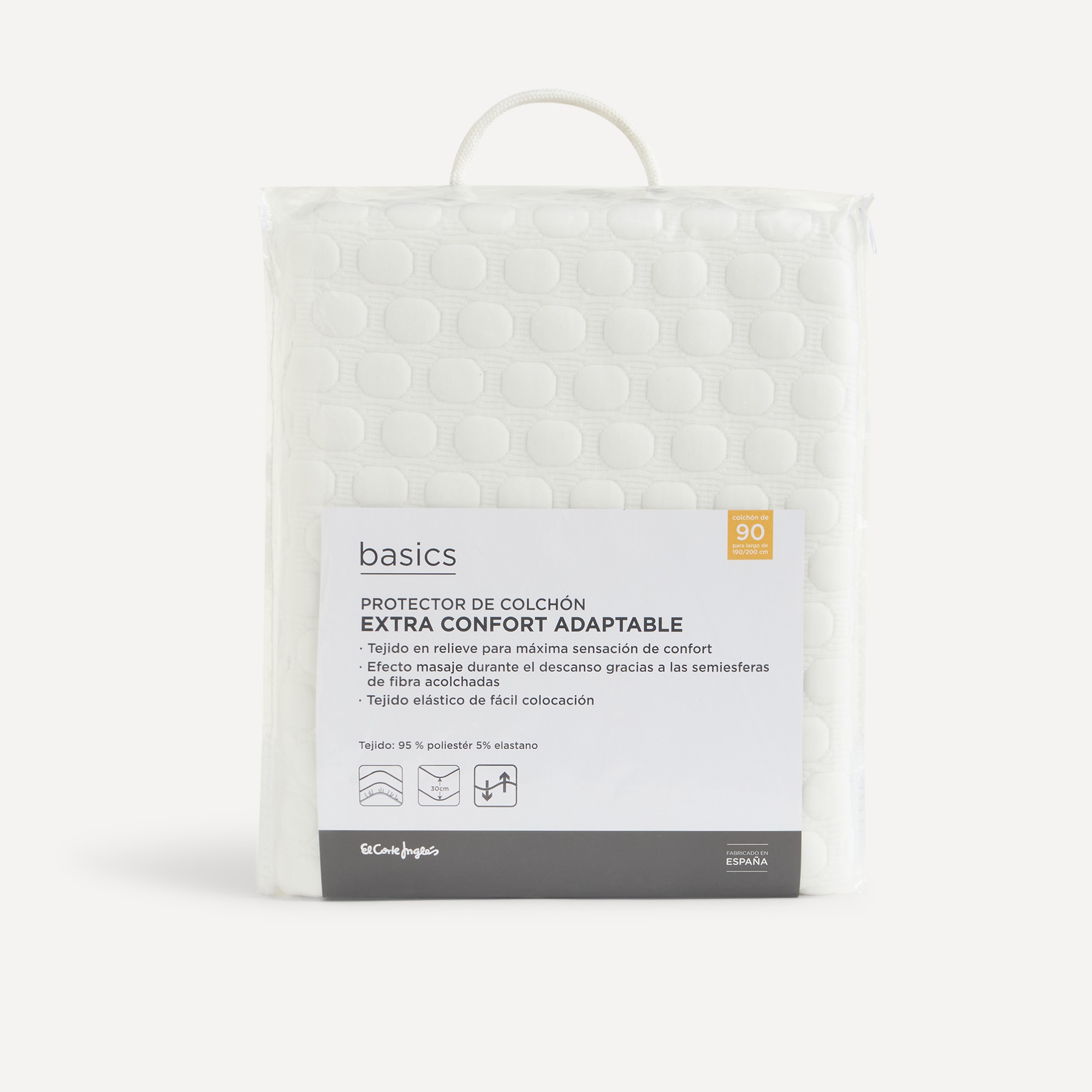 Protetor de Colchão com Efeito de Massagem Branco-3