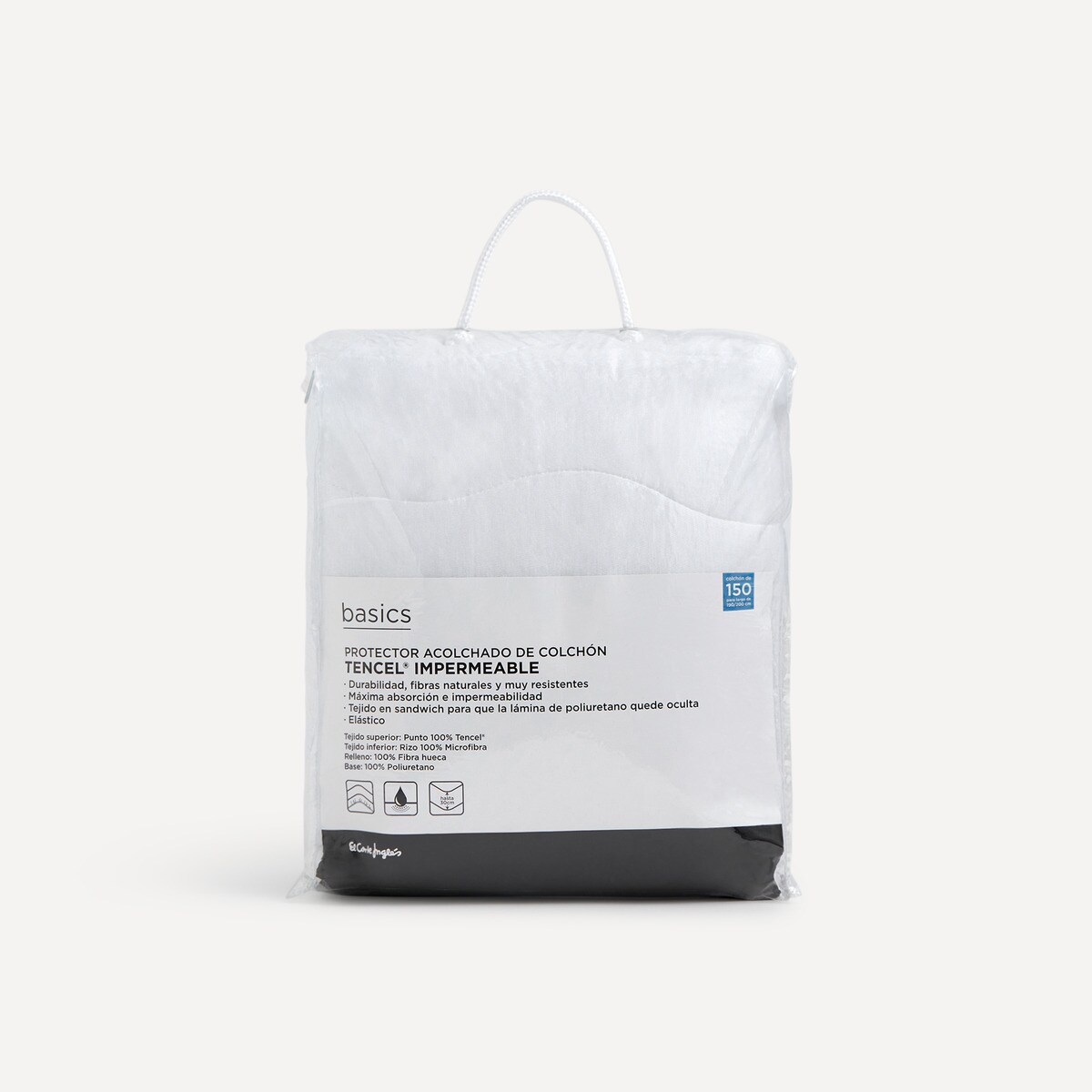 Protetor acolchoado em Tencel Basics El Corte Inglés Branco-4