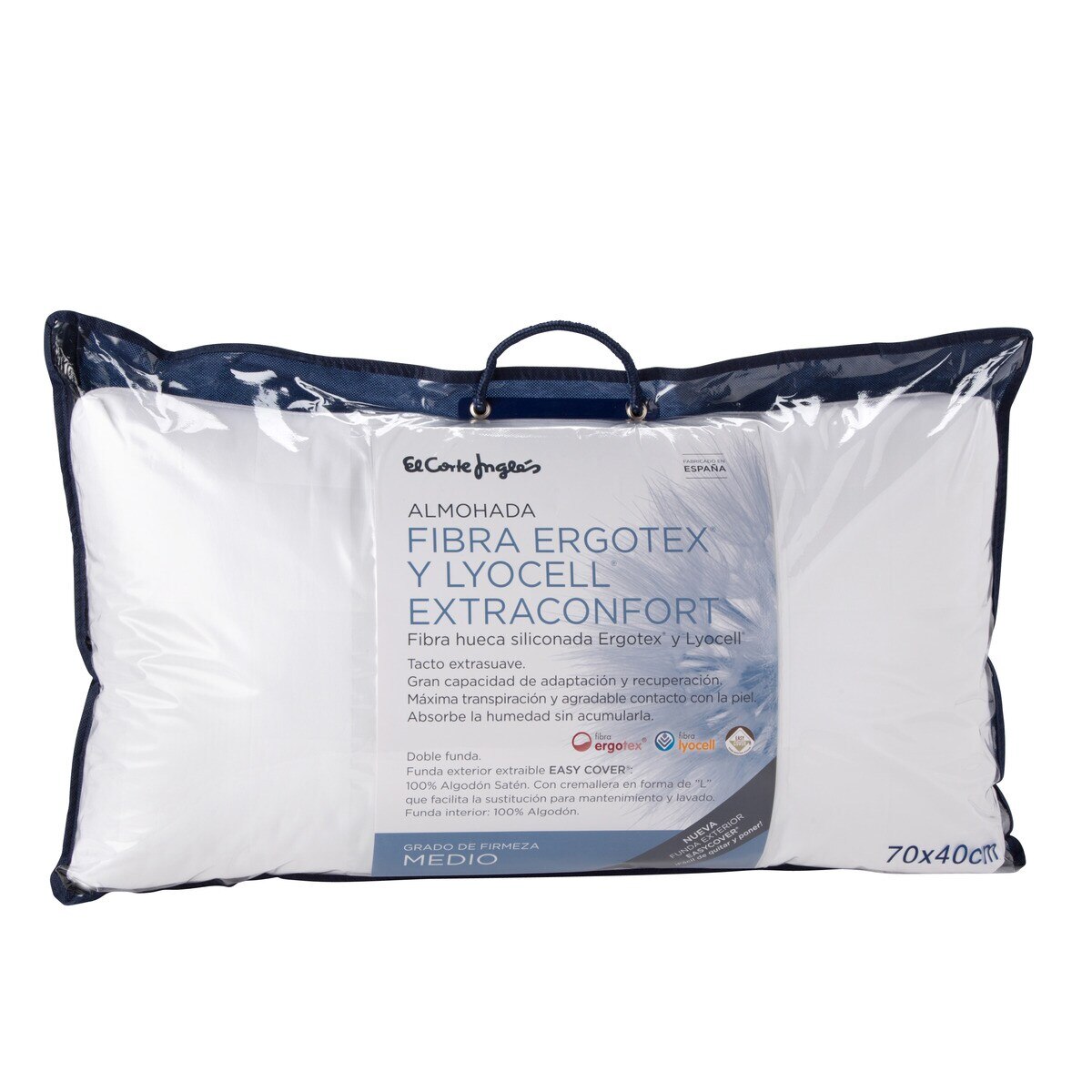 Almofada de fibra Ergotex e Lyocell El Corte Inglés Branco-3