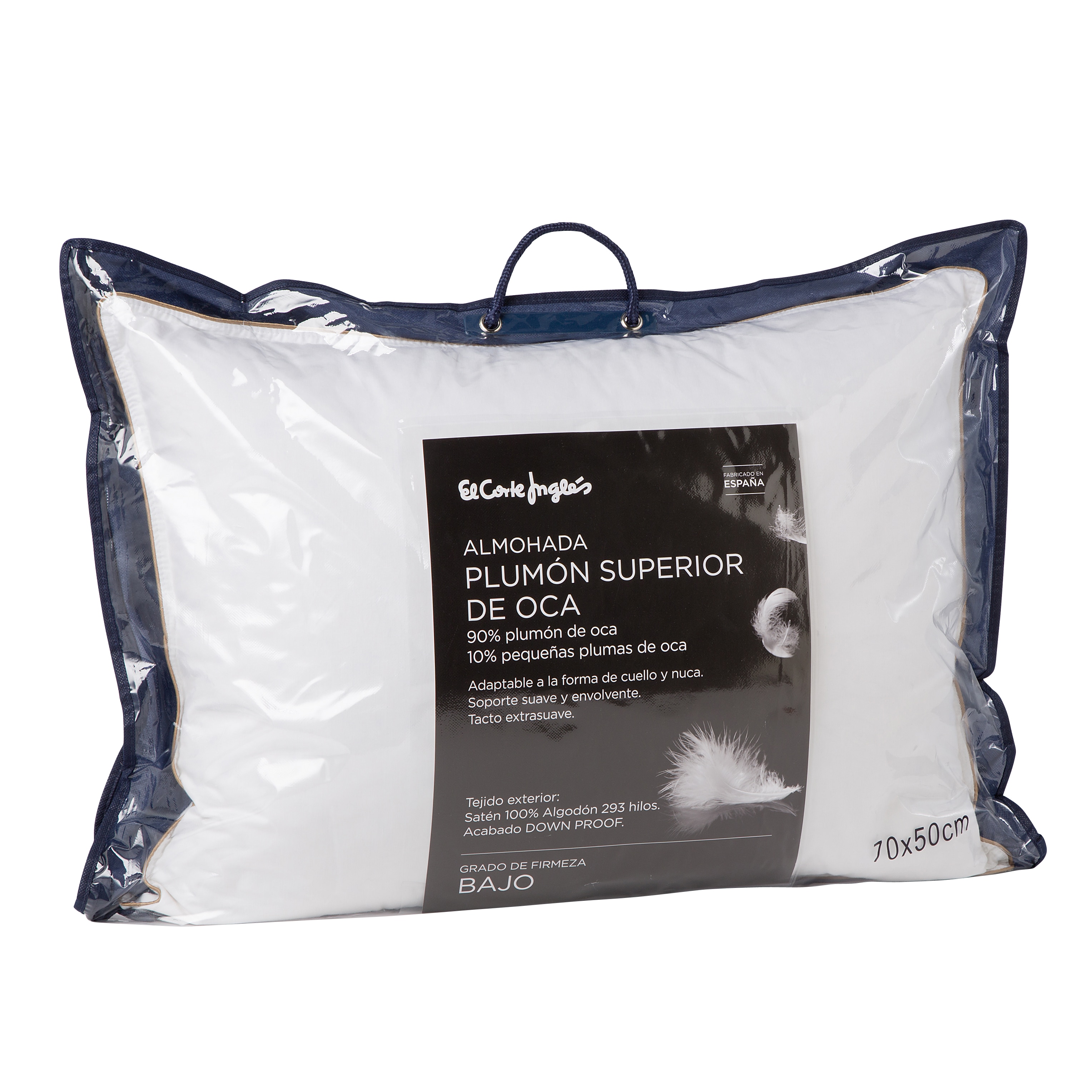 Almohada Plumón Oca firmeza suave - Blanco 75 x 40 cm Blanco-2