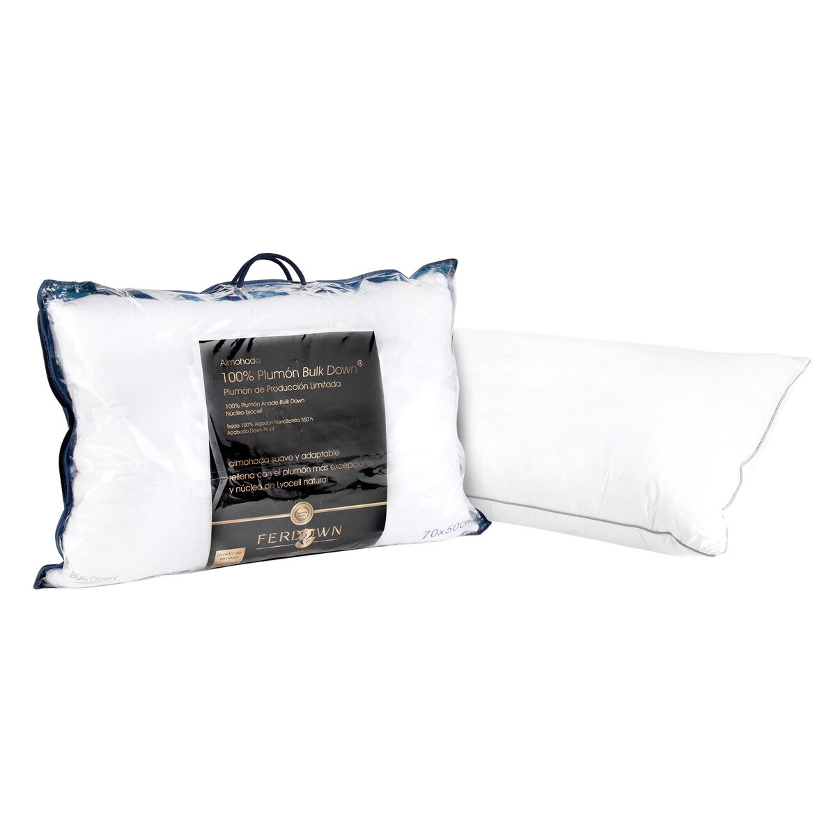 Almofada de penugem Bulkdown Tencel Branco-4