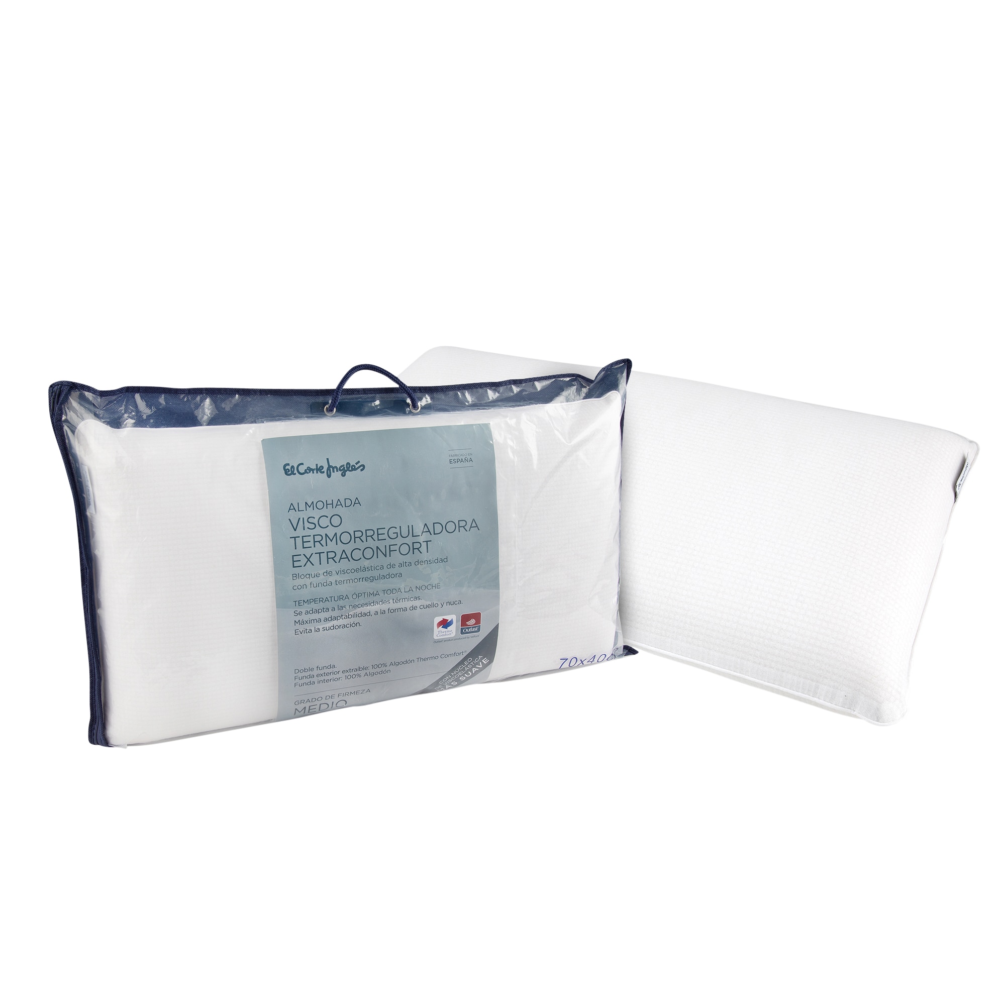 Almofada de visco termo-reguladora Visco Termo N Branco-4