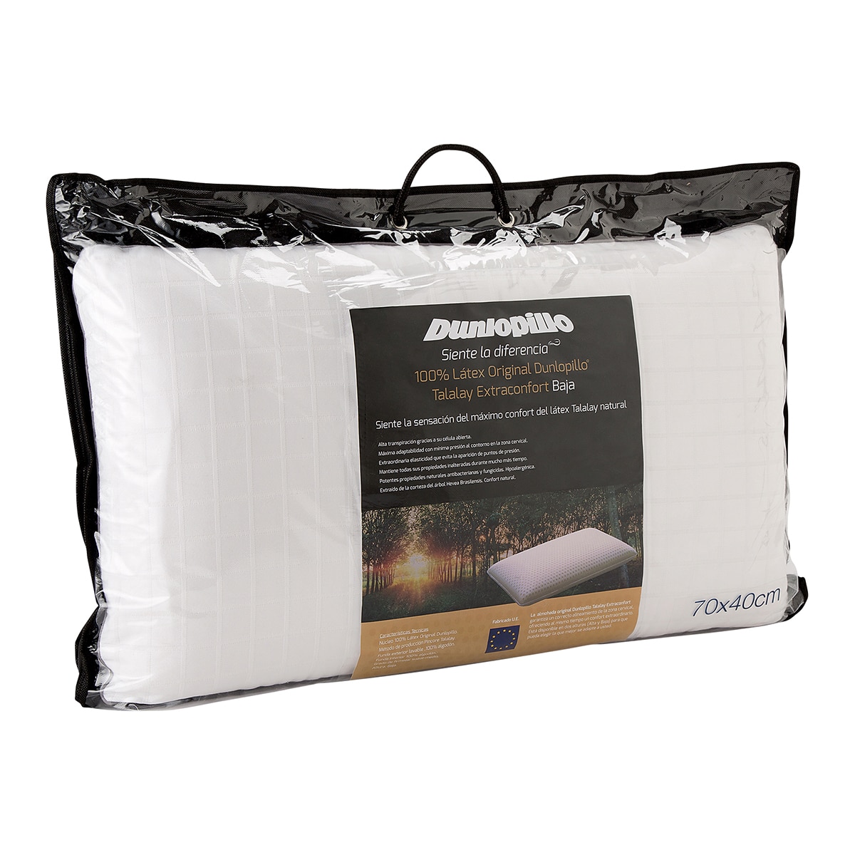 Almofada Látex Talalay Dunlop baixa Dunlopillo Branco-2