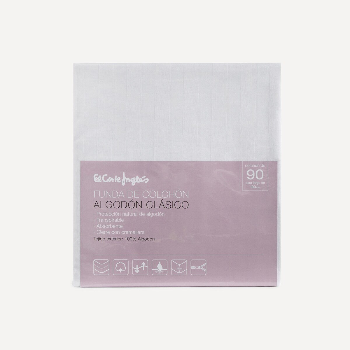 Capa de colchão Algodão Clássico El Corte Inglés Branco-4