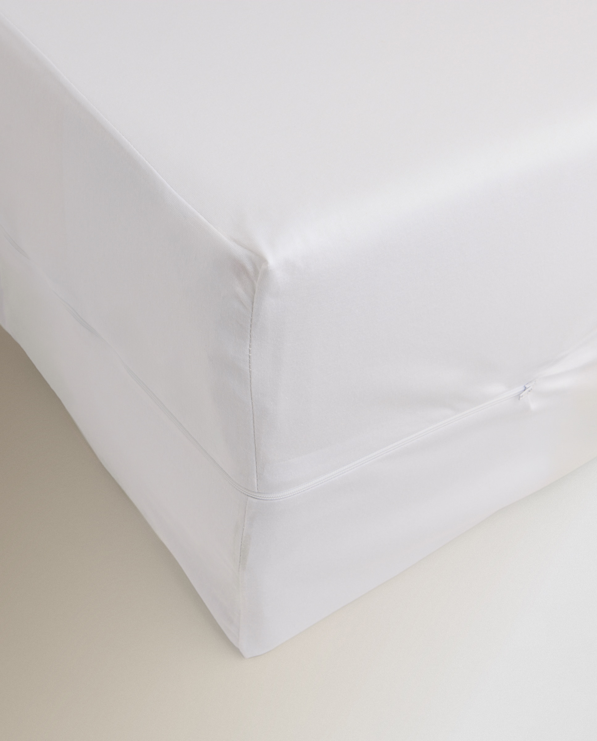 Funda de colchón impermeable algodón Antialérgenos - Blanco Cama 180 x 190/200 cm Blanco-1