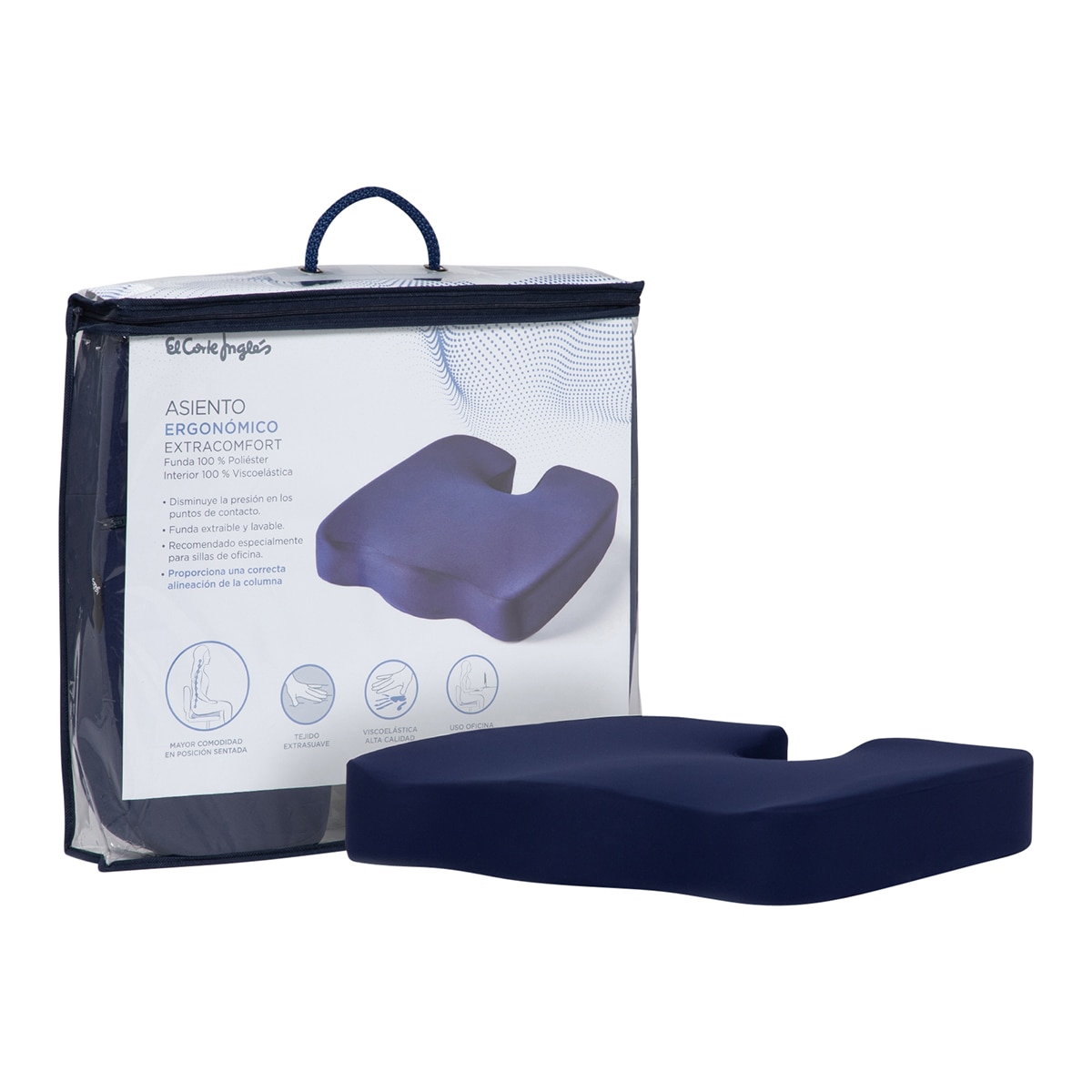 Assento viscoelástico ergonómico Coxis Azul-4