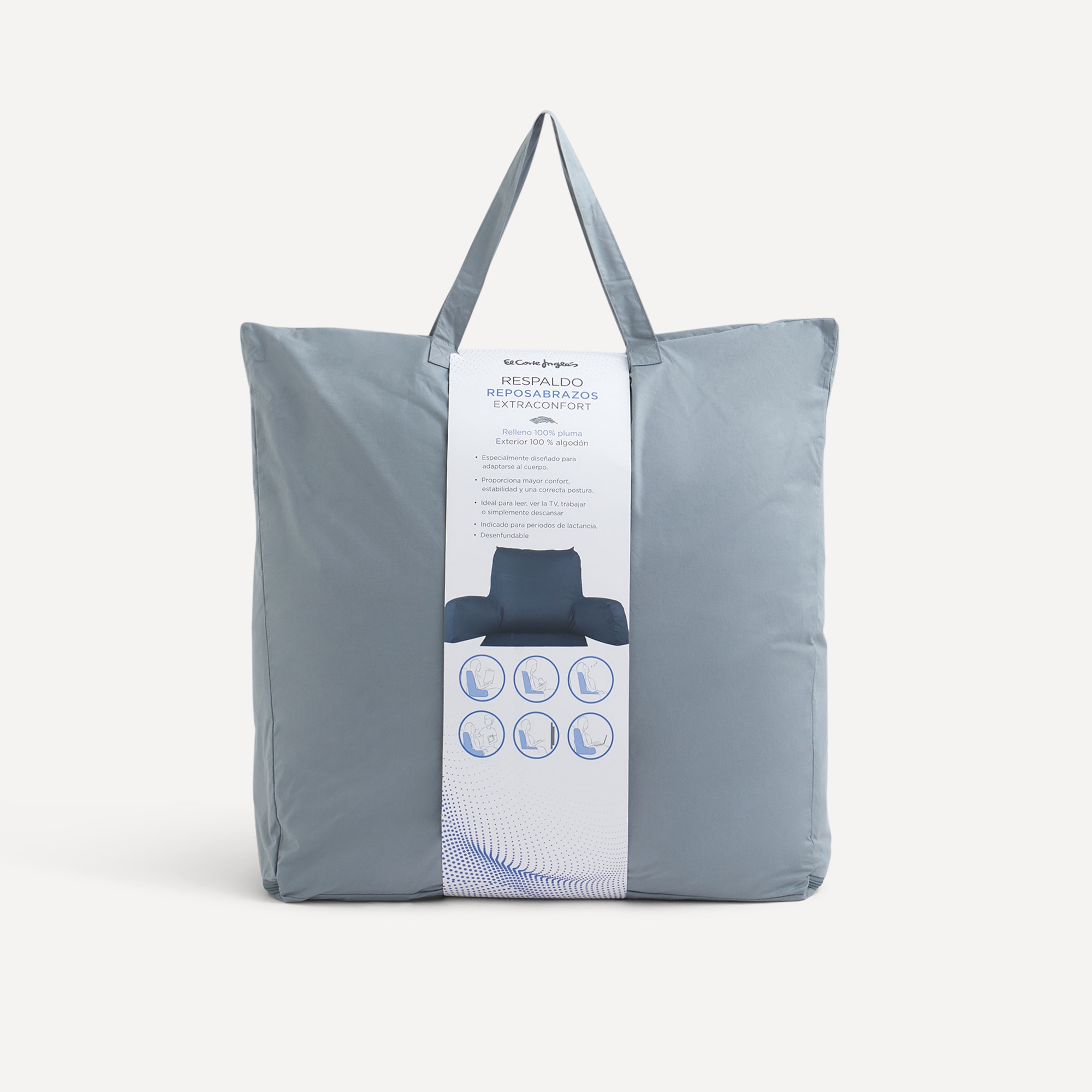 Respaldo de pluma Confort El Corte Inglés - Gris 56 x 30 cm Gris-4