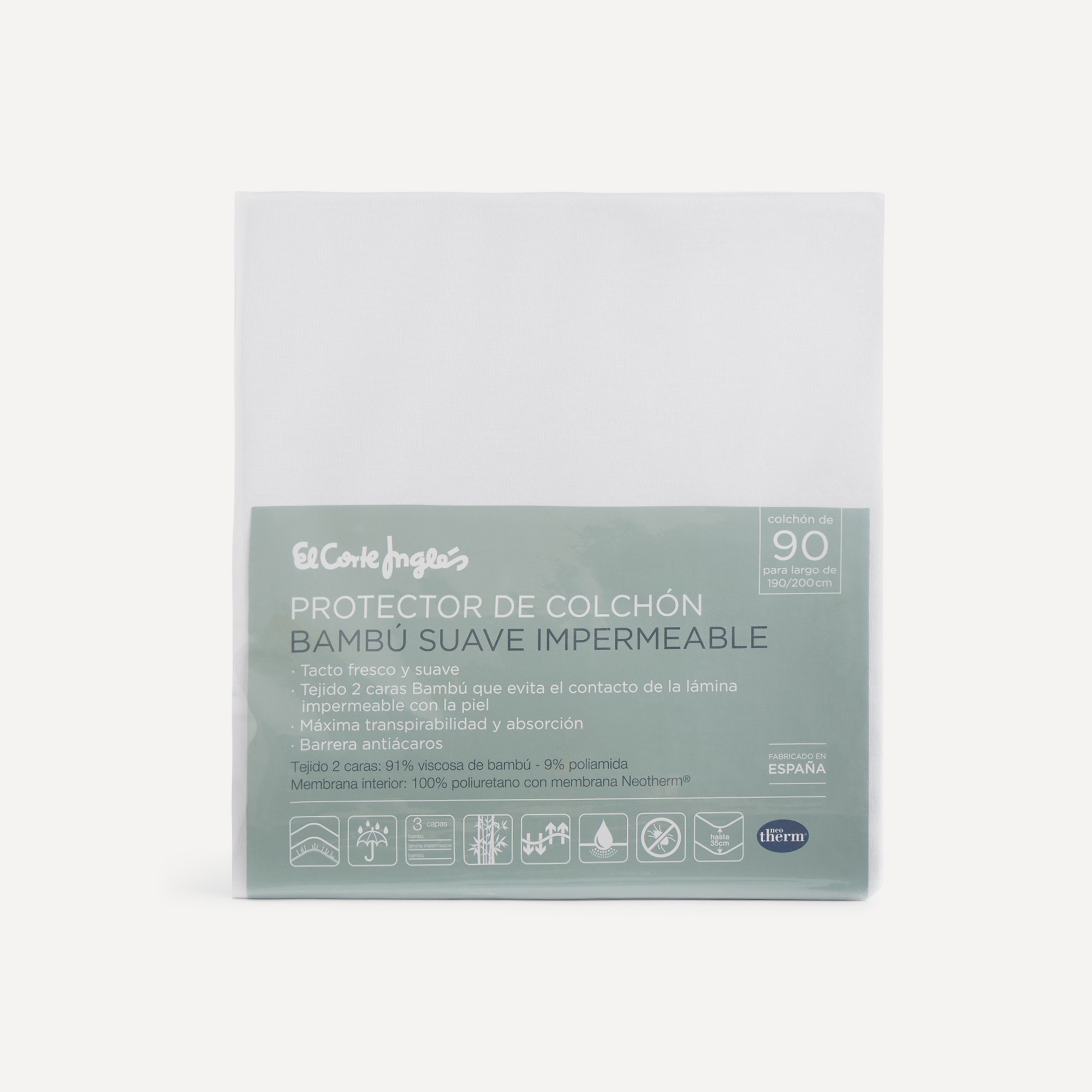 Protetor de Colchão Bambu Suave Impermeável Platibanda - 35 cm Branco-4