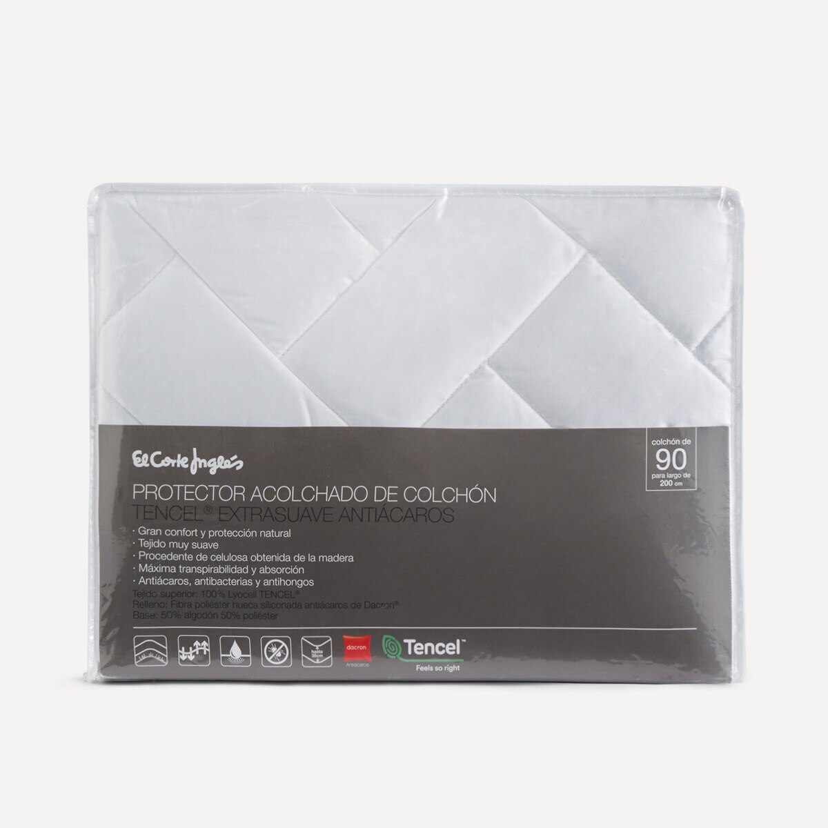 Protetor Acolchoado de Colchão Tencel Extra-Suave Antiácaros Branco-4