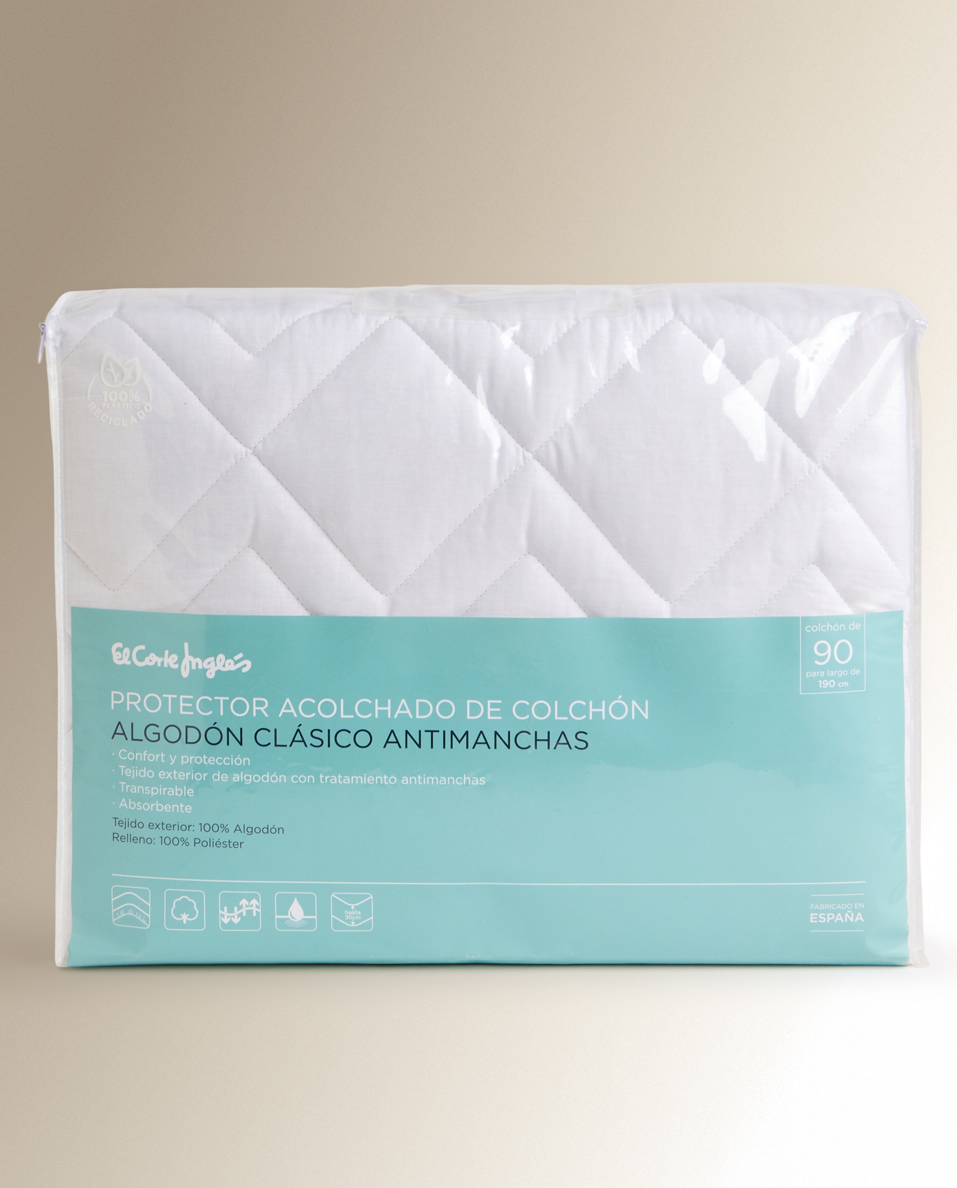 Protector de colchón antimanchas Clásico - Blanco Cama 90 x 190 cm Blanco-4