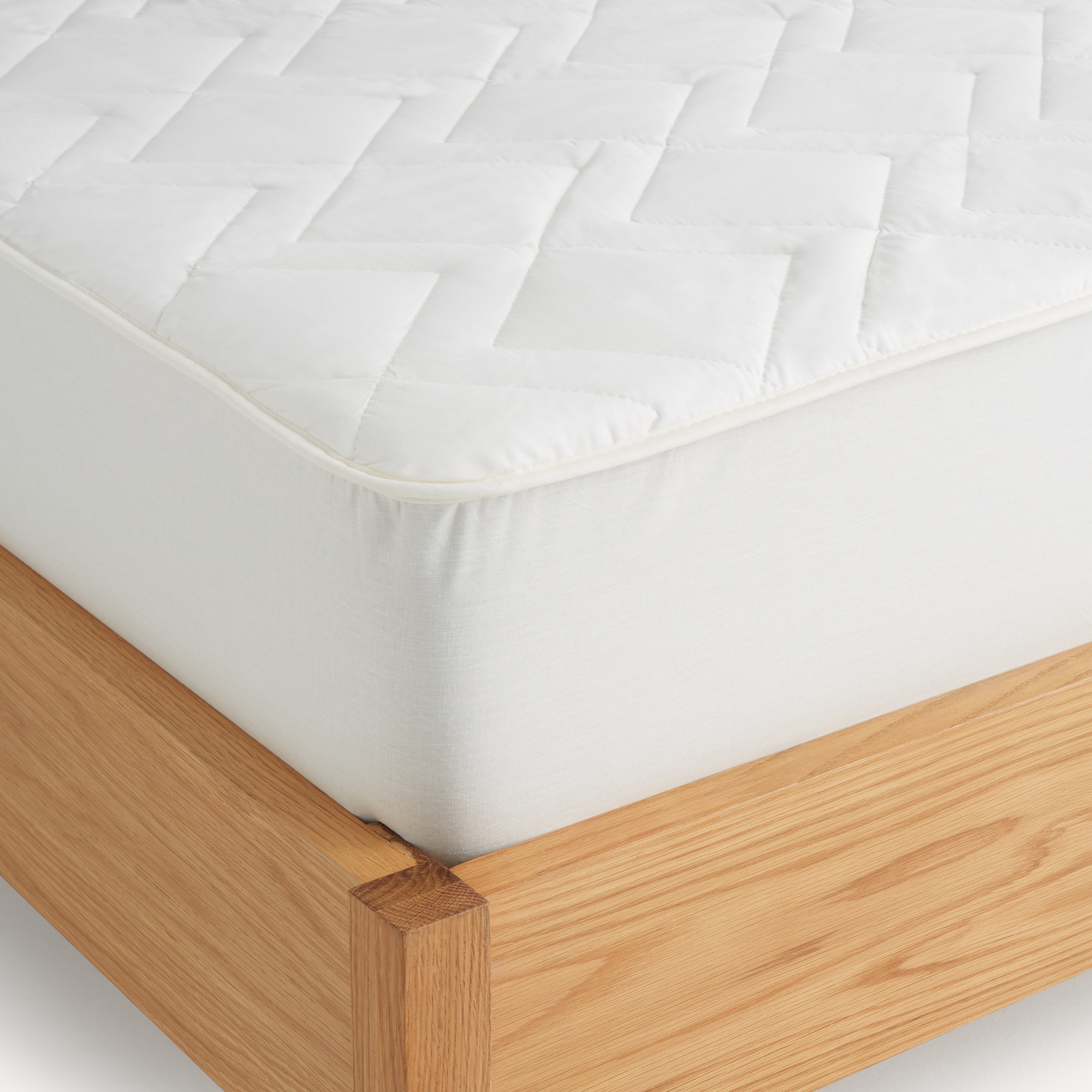 Protetor Acolchoado de Colchão Algodão Confort Natural Branco-1