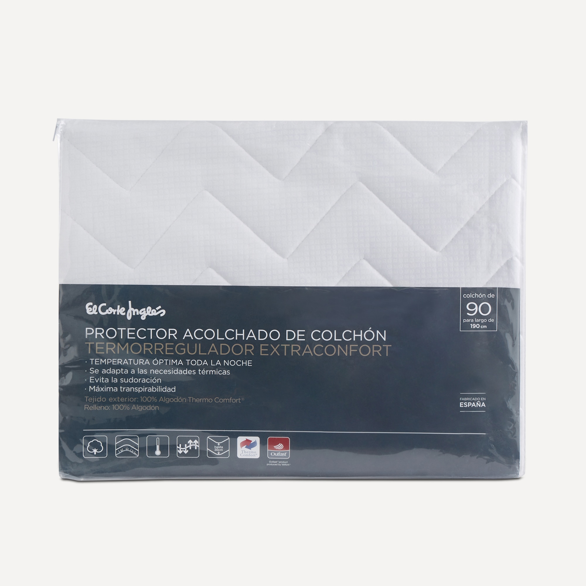 Protetor Acolchoado de Colchão Ajustável Termorregulador Extraconfort Branco-4