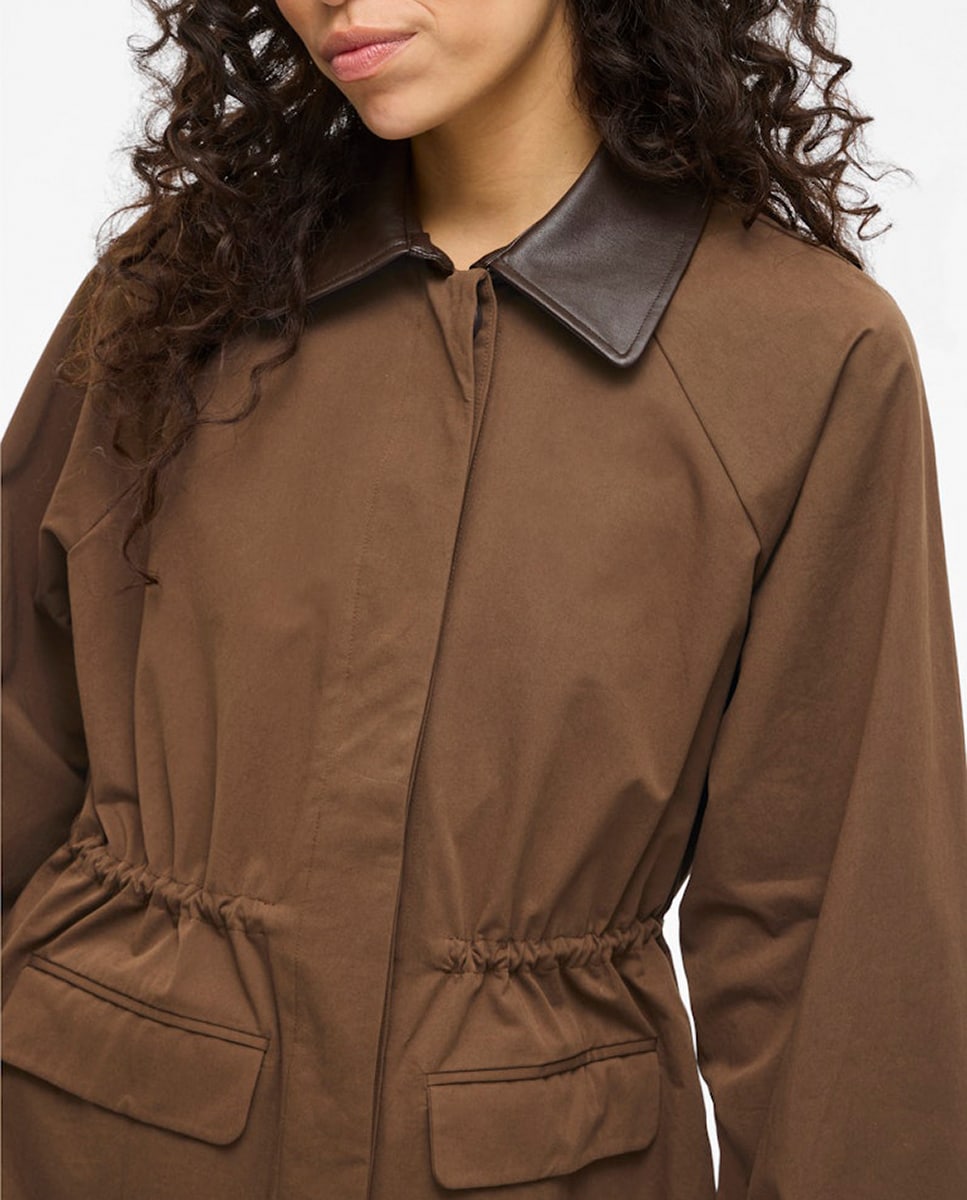 Sobretudo Tipo Parka Castanho-3