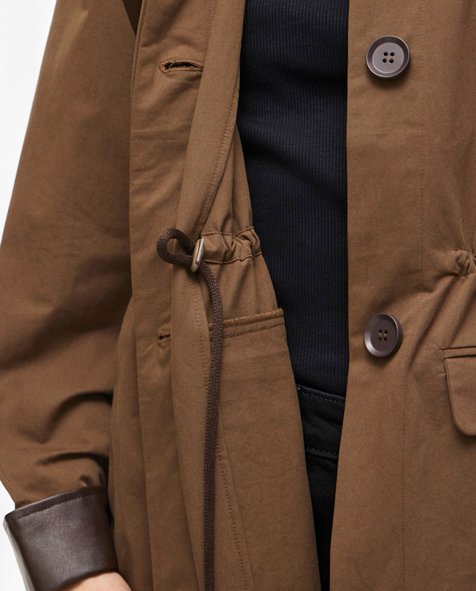 Sobretudo Tipo Parka Castanho-5