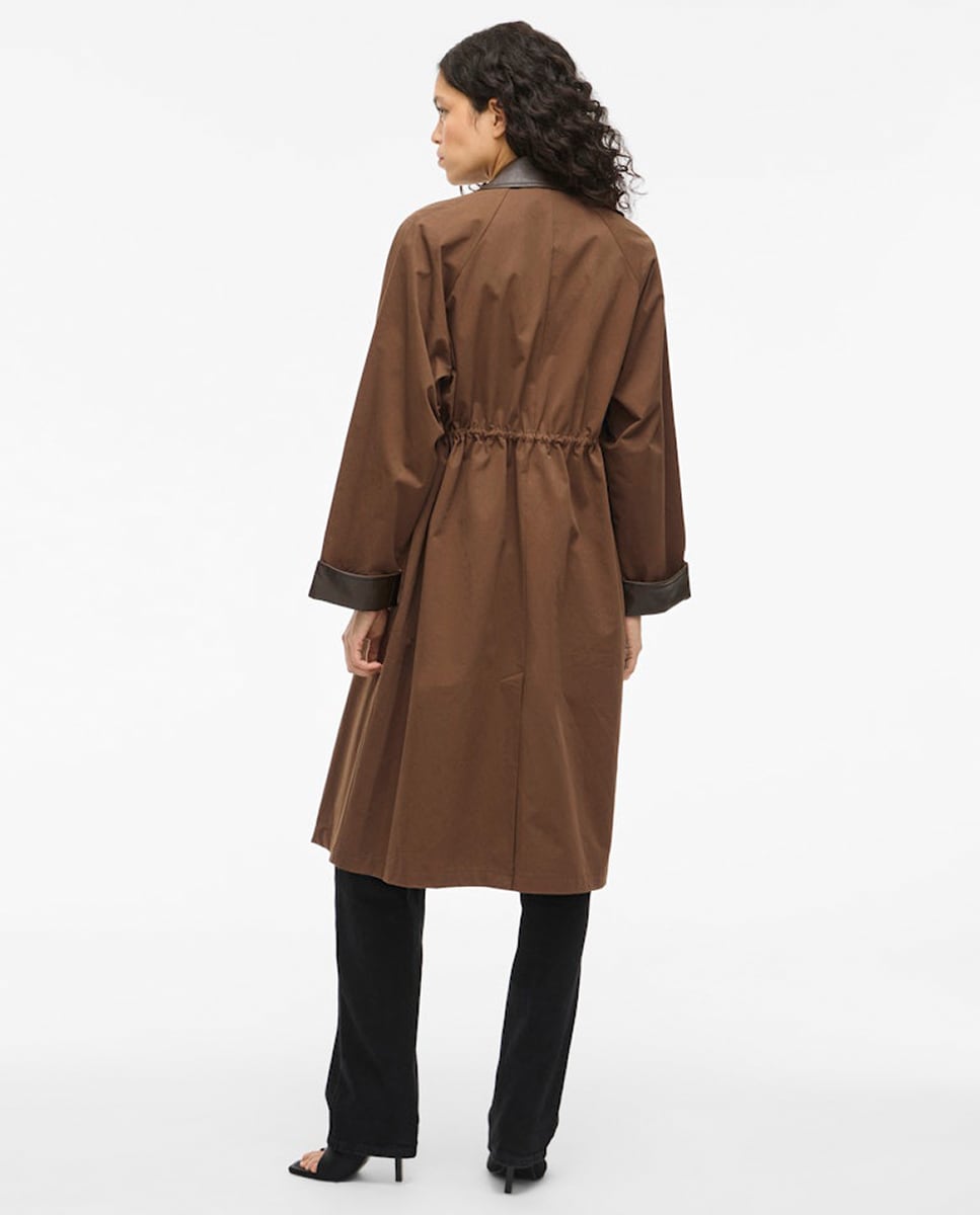 Sobretudo Tipo Parka Castanho-6