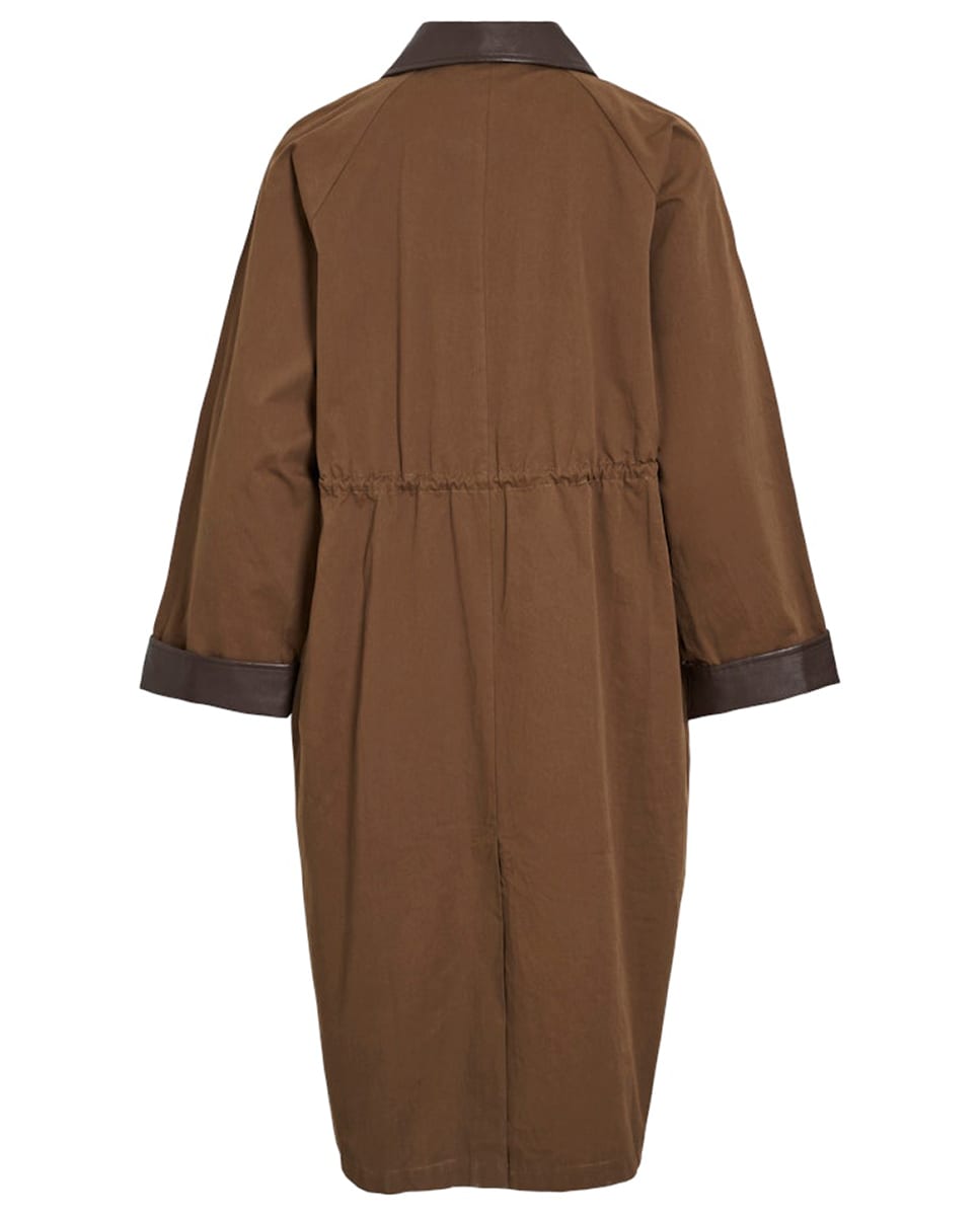 Sobretudo Tipo Parka Castanho-8