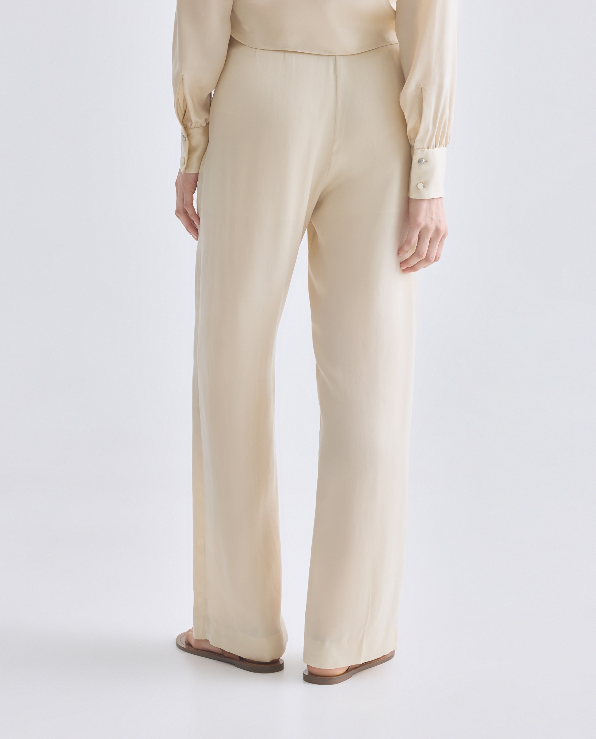 Calças Regular Bege-3