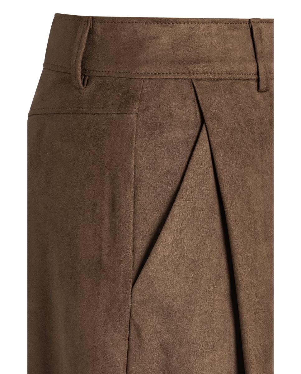 Pantalón de mujer regular pernera larga - Boss - Marrón Marrón-3