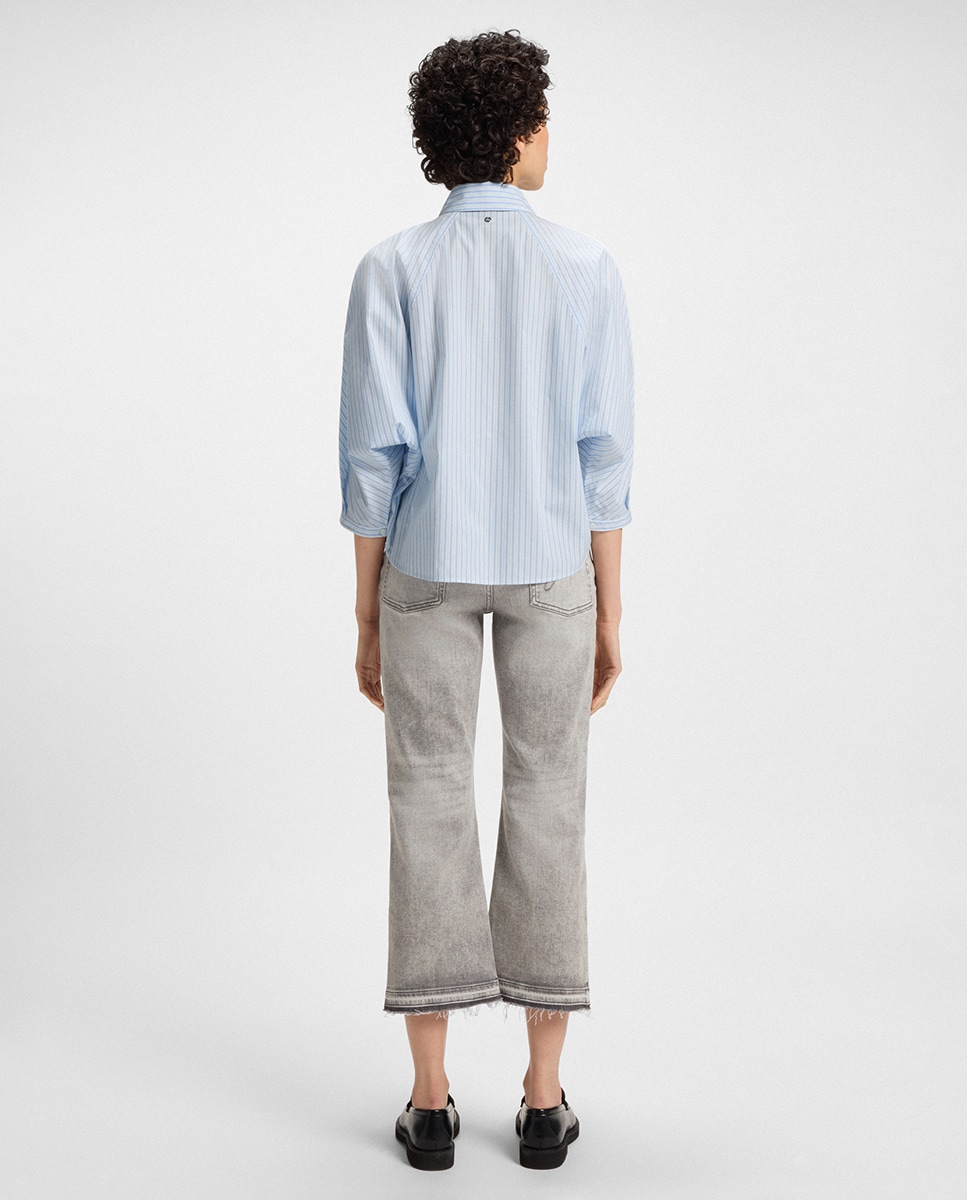 Camisa com Mangas 3/4 Azul-claro-5