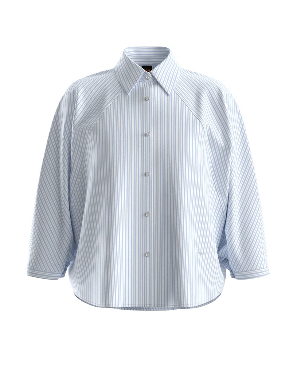 Camisa com Mangas 3/4 Azul-claro-6